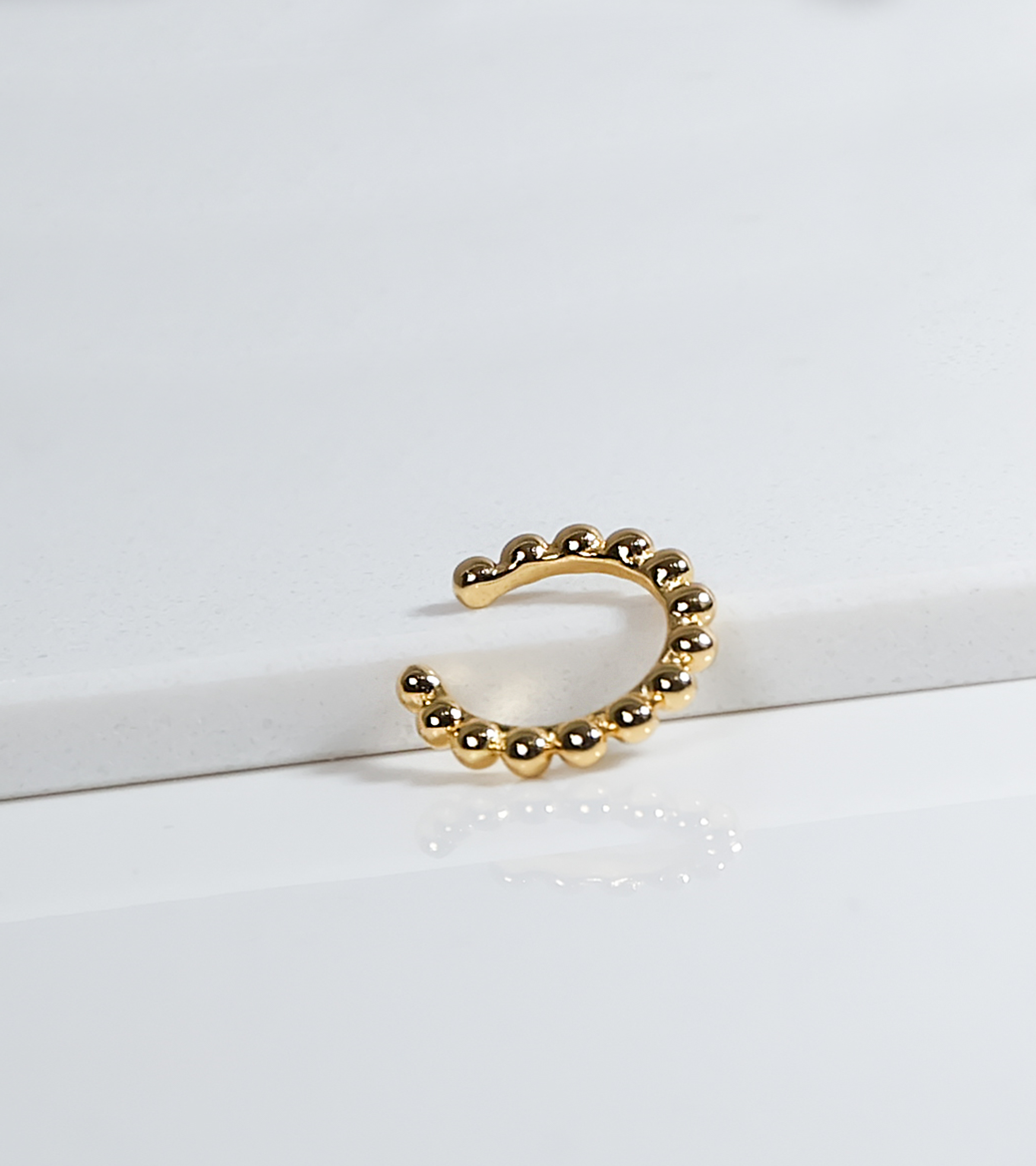 Golden Elegance Beaded Ear Cuff
