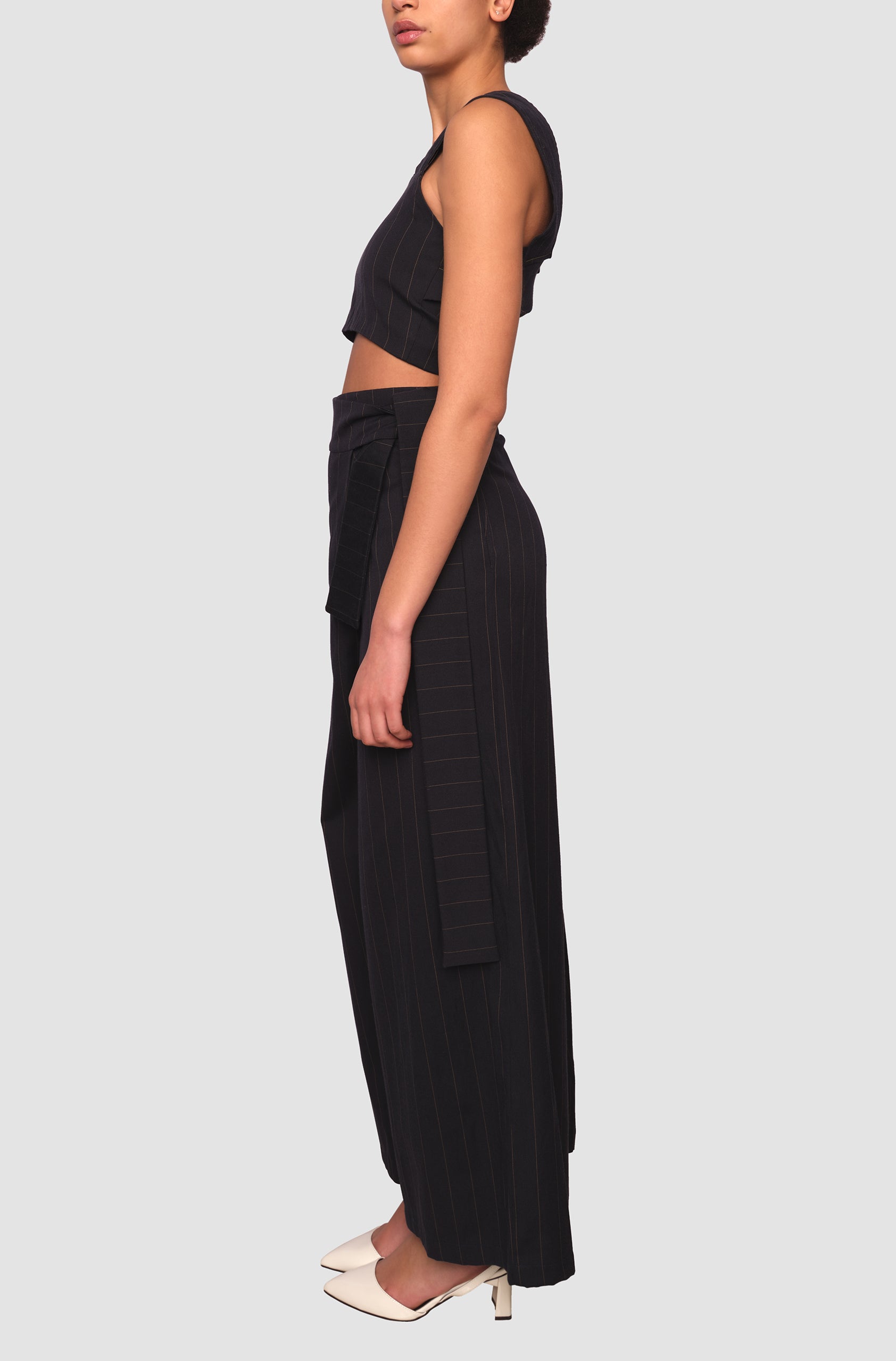 Limited Pinstripe Henley Wrap Trousers