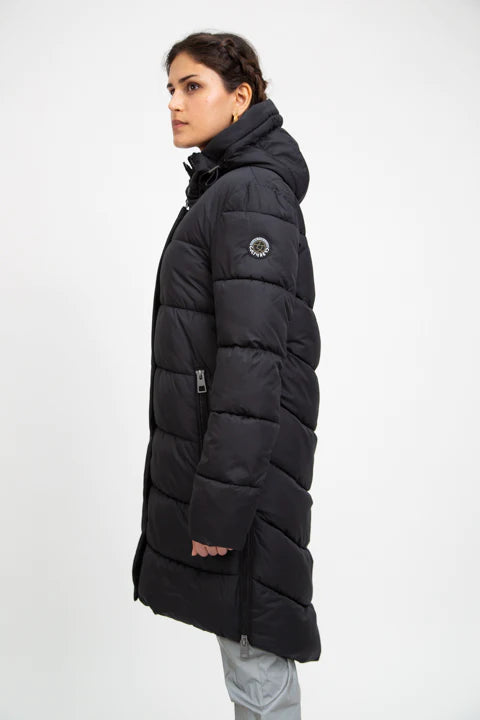 PORTOBELLO II black long puffer jacket - culthread