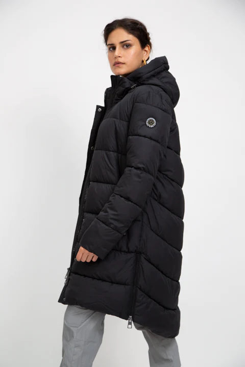 PORTOBELLO II black long puffer jacket - culthread