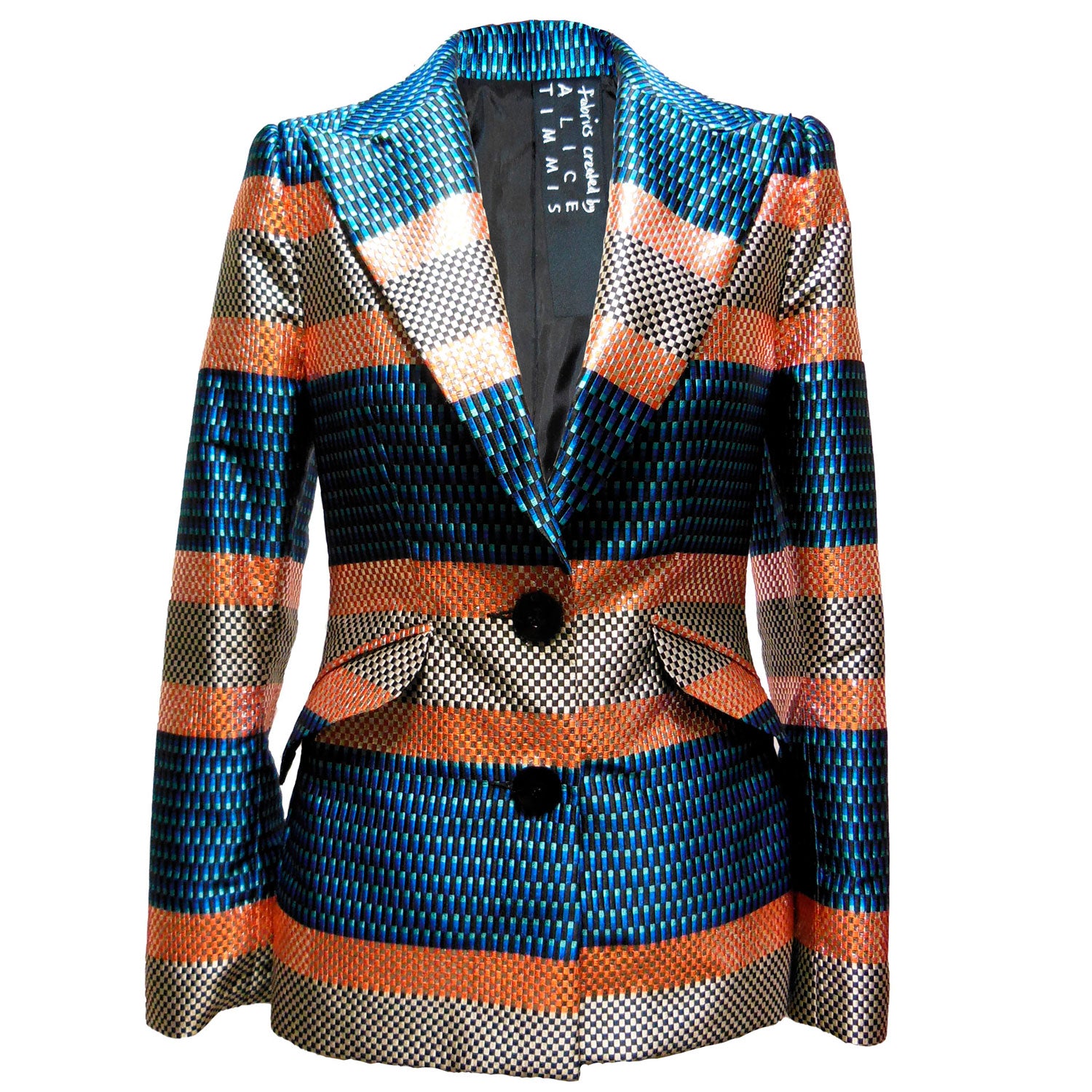 Silk Checkerboard Jacquard Jacket
