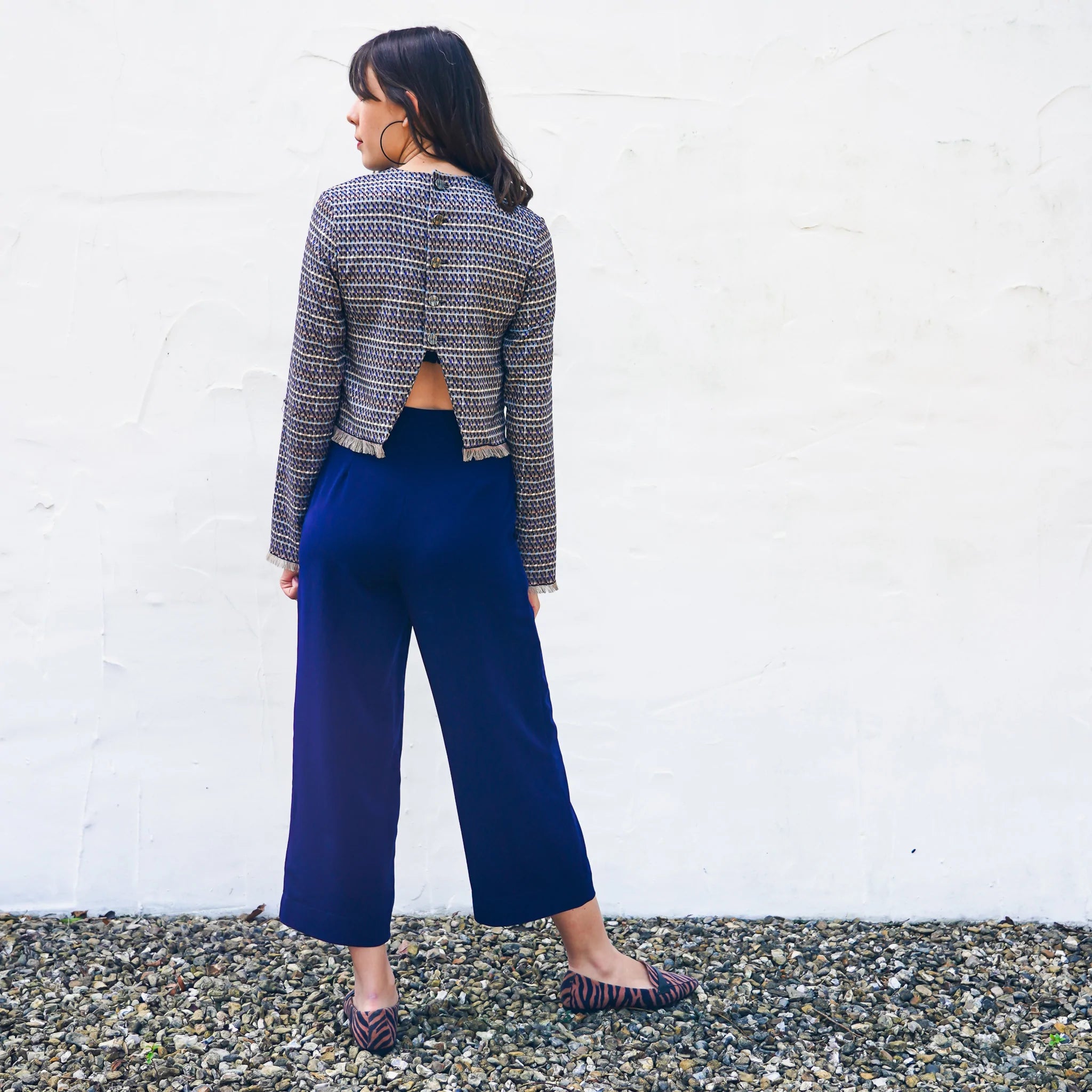 Blue Fringe Top