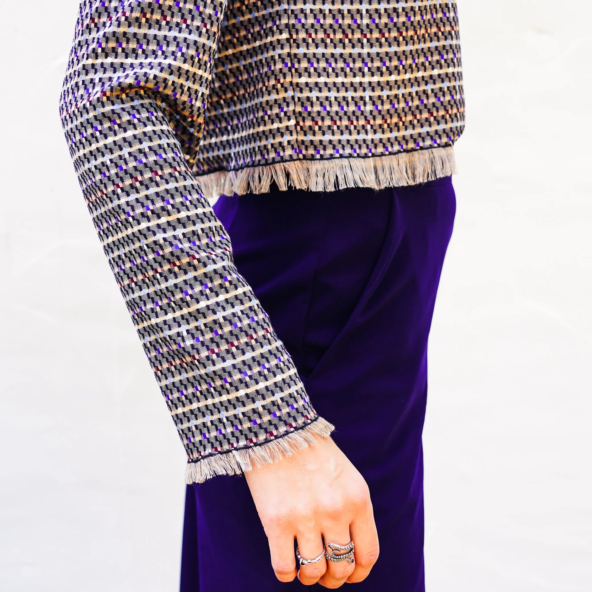 Blue Fringe Top