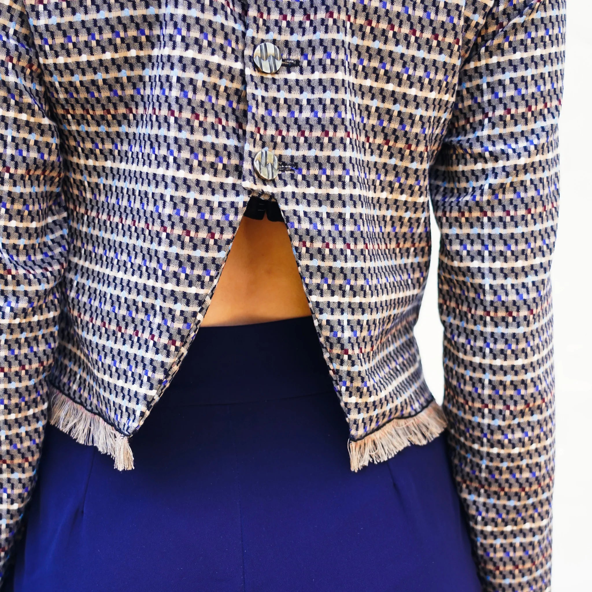 Blue Fringe Top