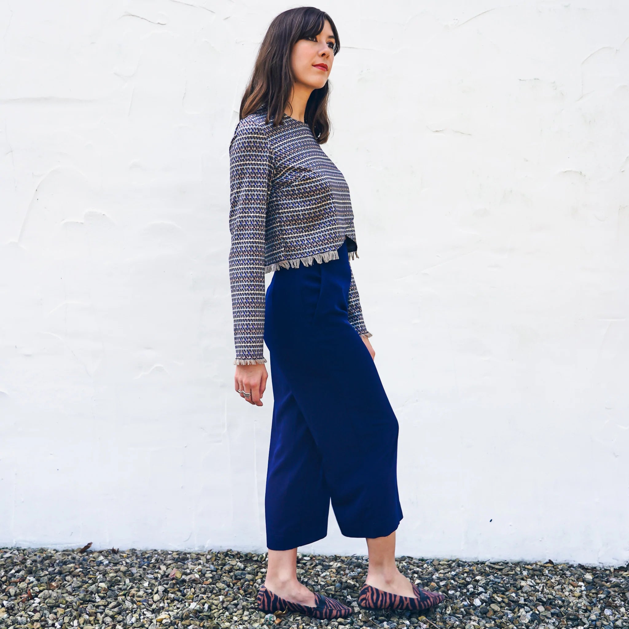 Blue Fringe Top