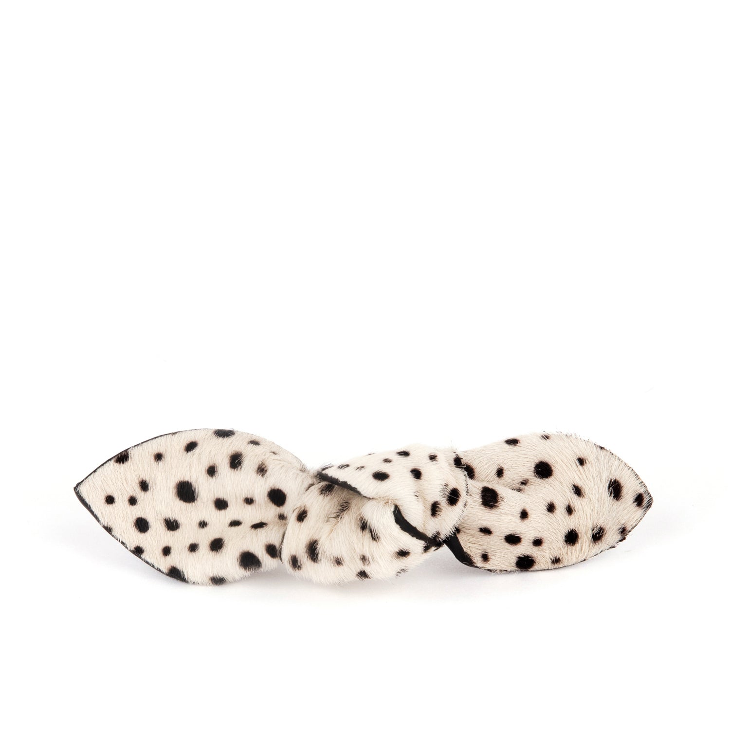 Charlotte Leather Knot Hair Barrette, Cheetah