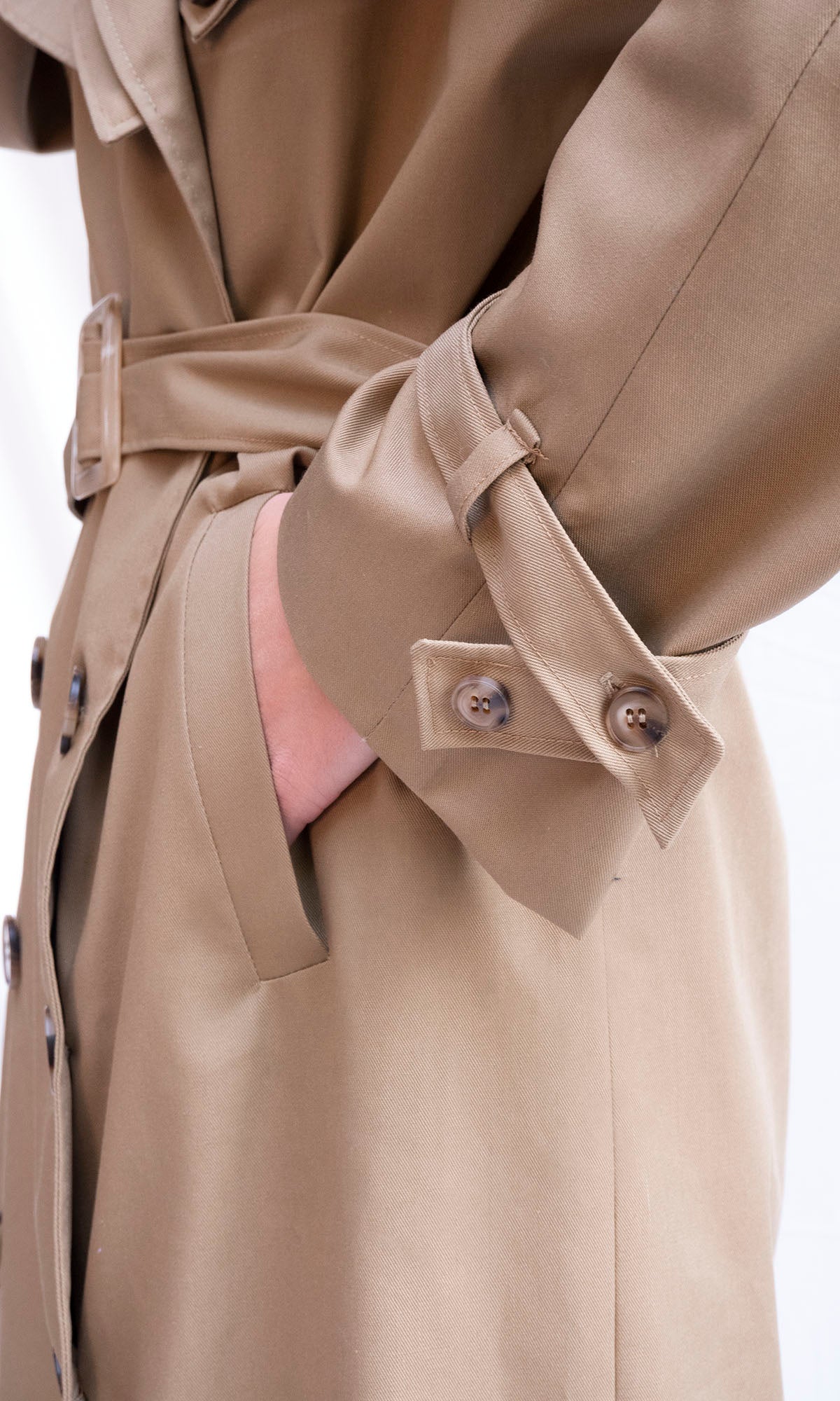 Cream oversized trench coat