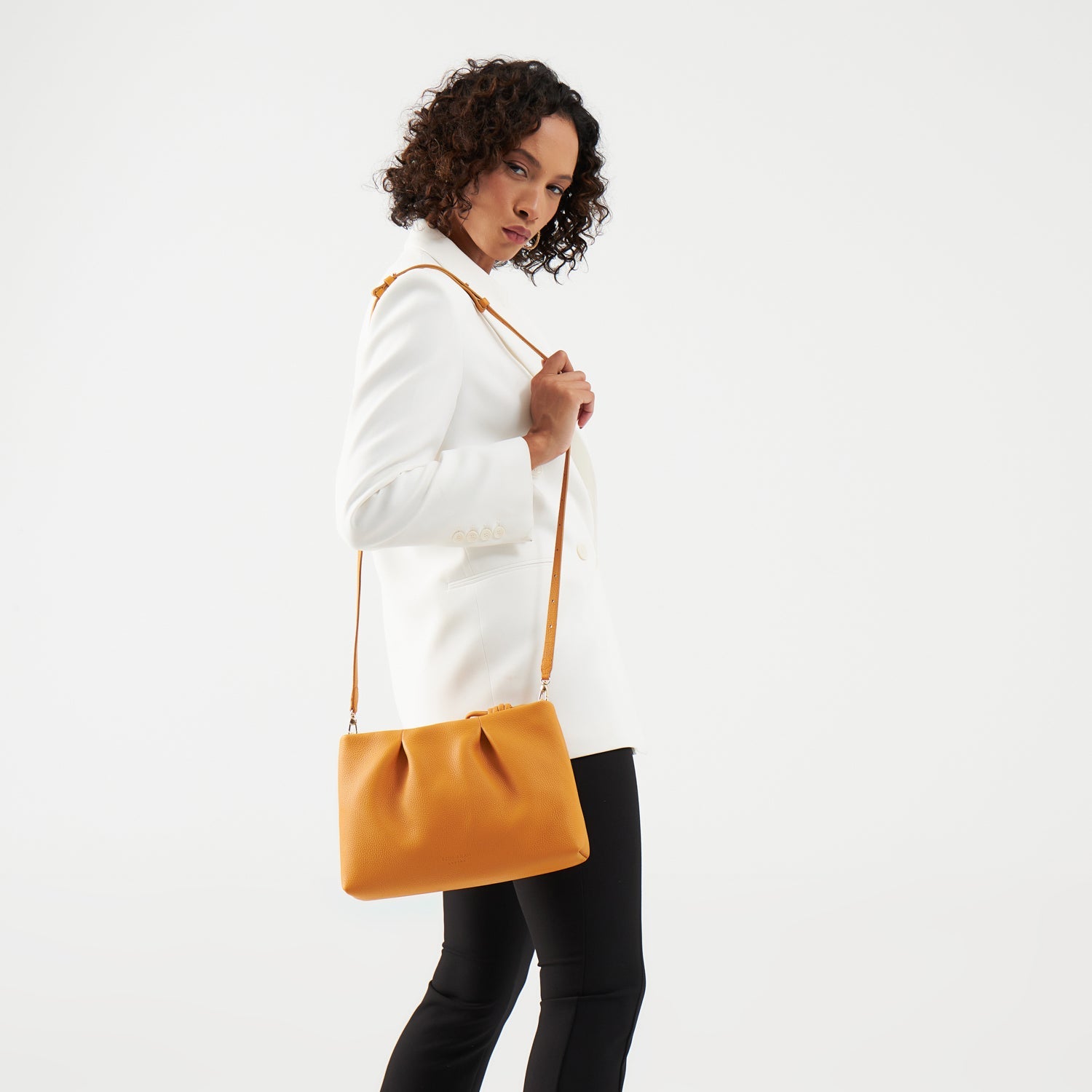 Midi Belgravia Crossbody Bag, Mustard