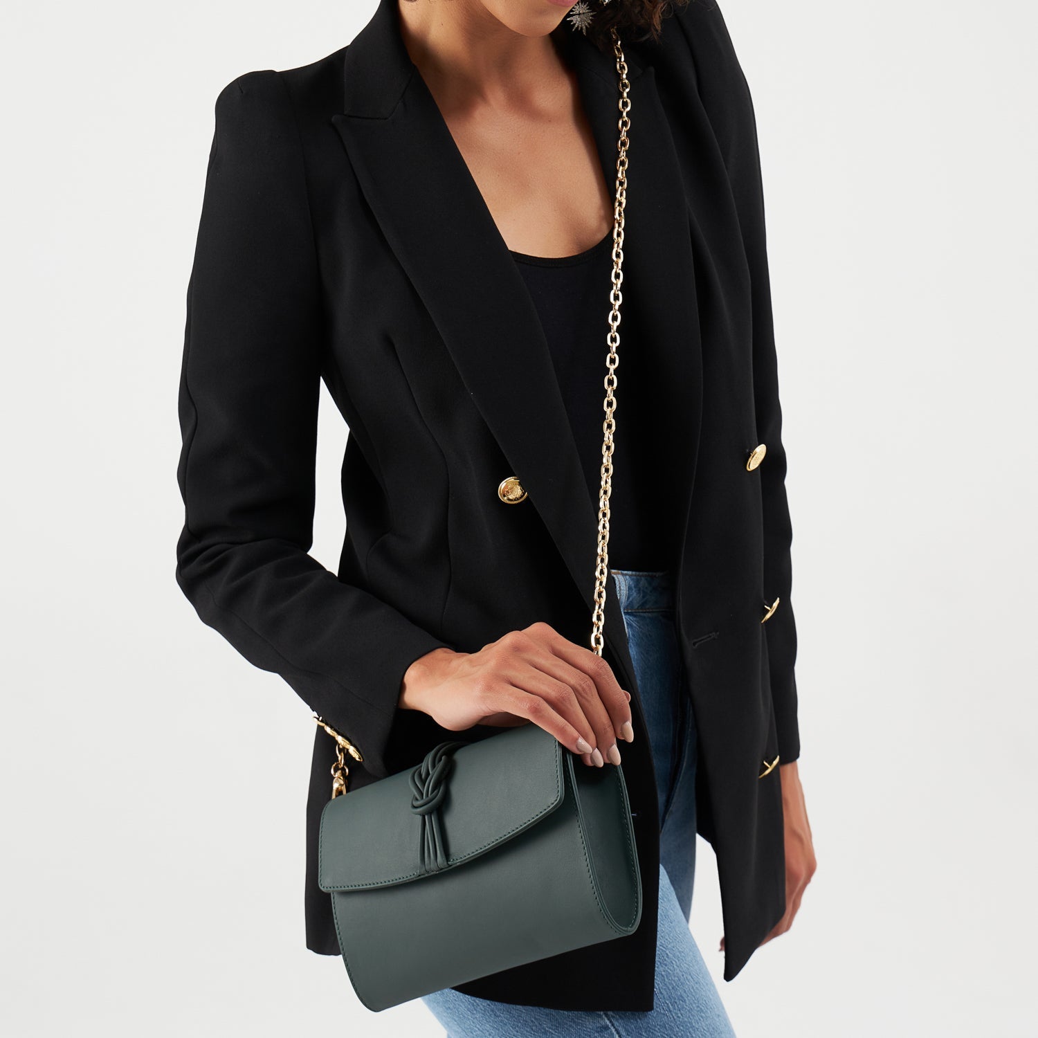 Midi Marylebone, Teal Green Clutch Bag