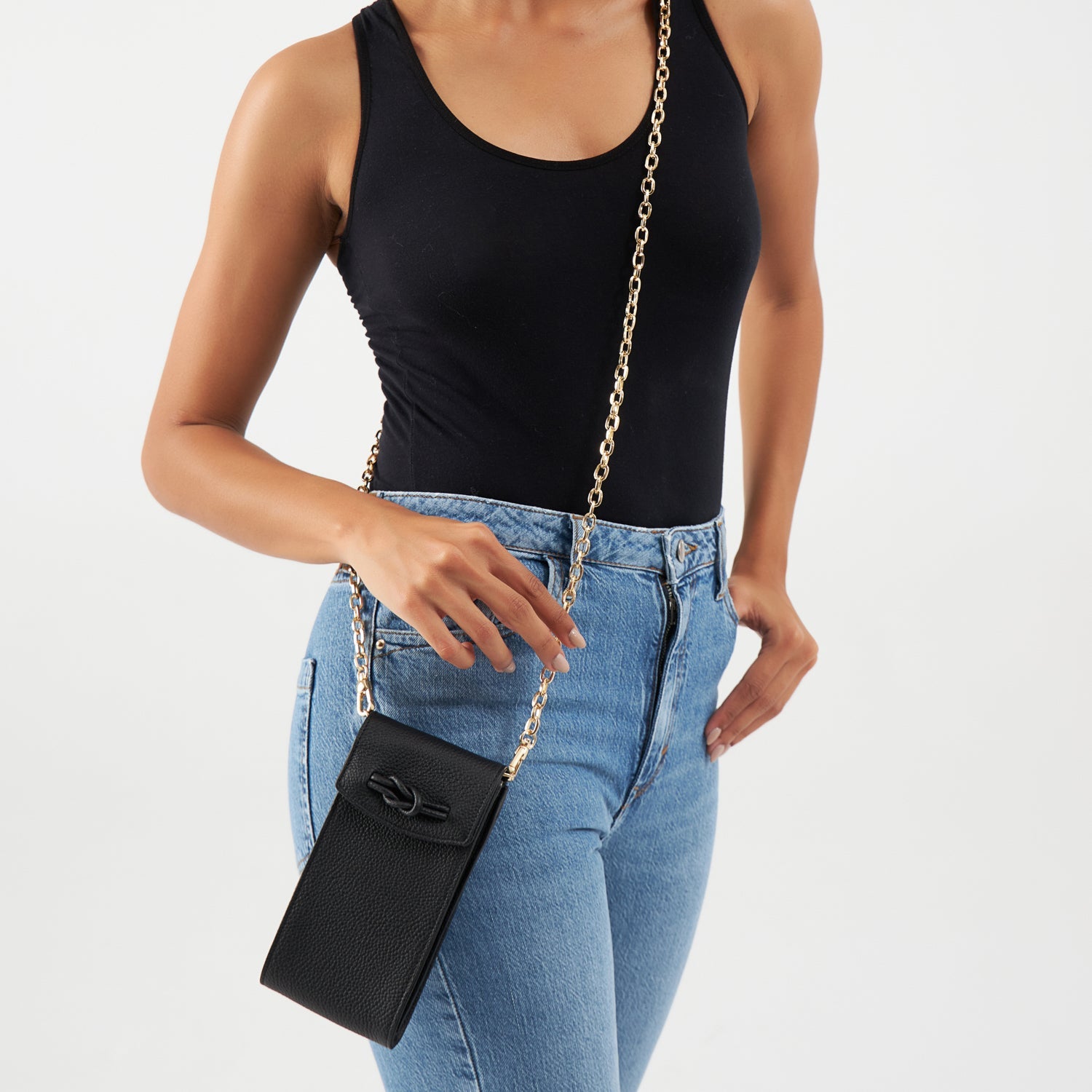 Cornwall, Black Phone Crossbody Bag