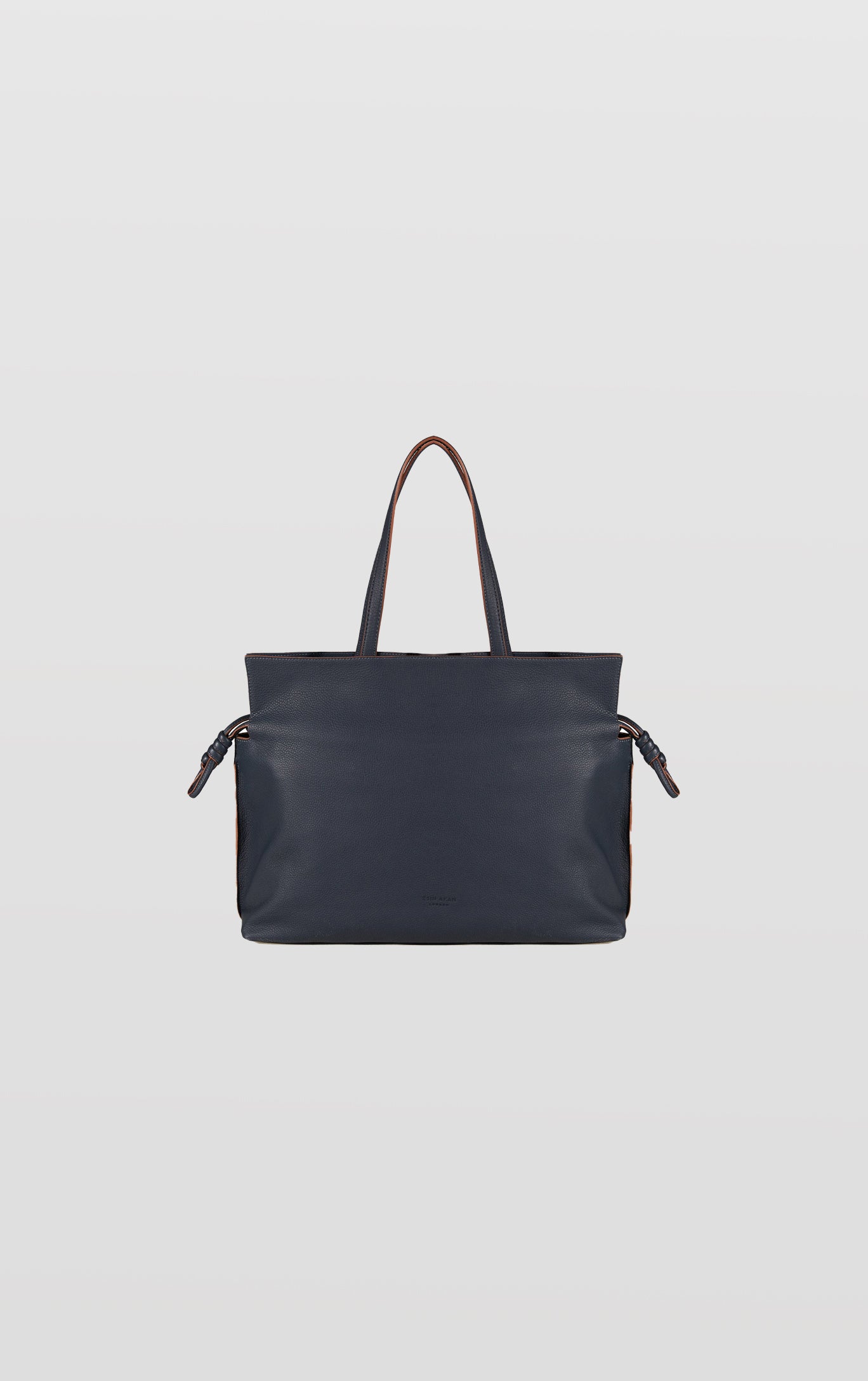 Emma, Navy Leather Tote Bag