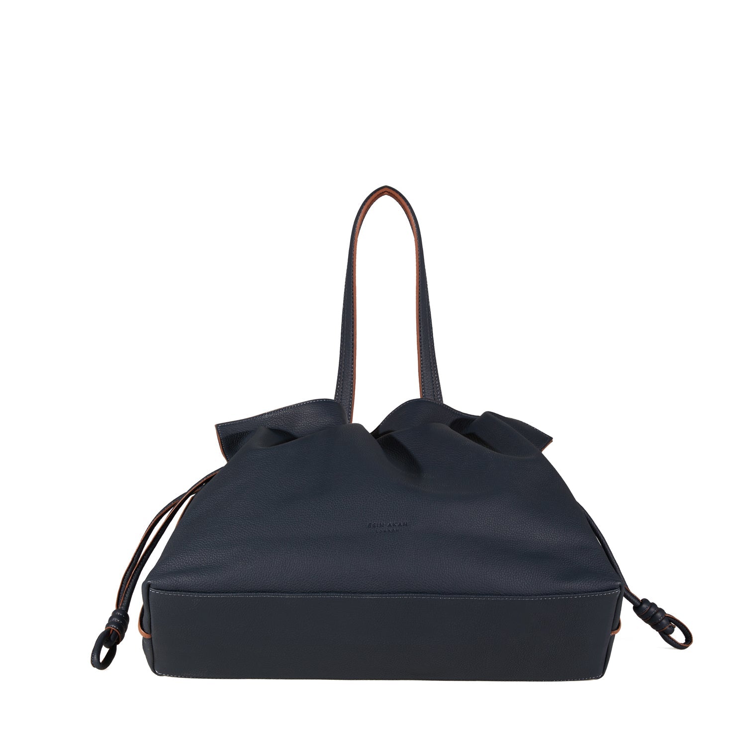 Emma, Navy Leather Tote Bag