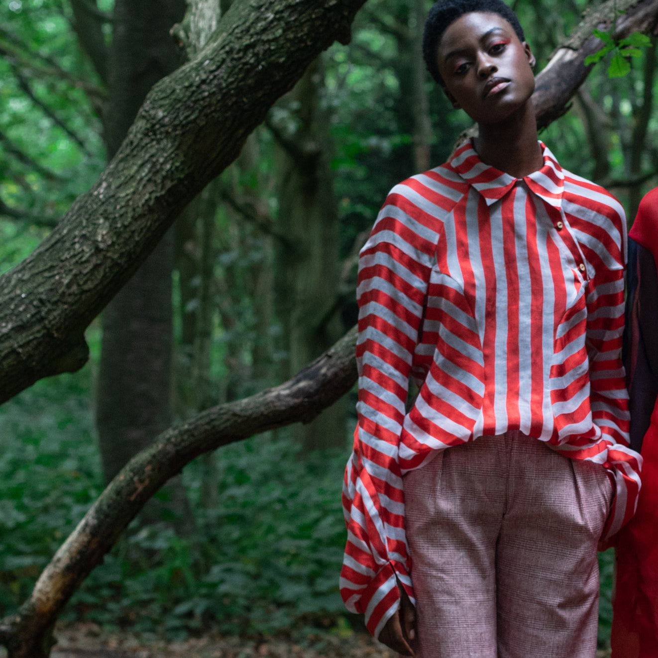 Evita Stripy Silk Blouse