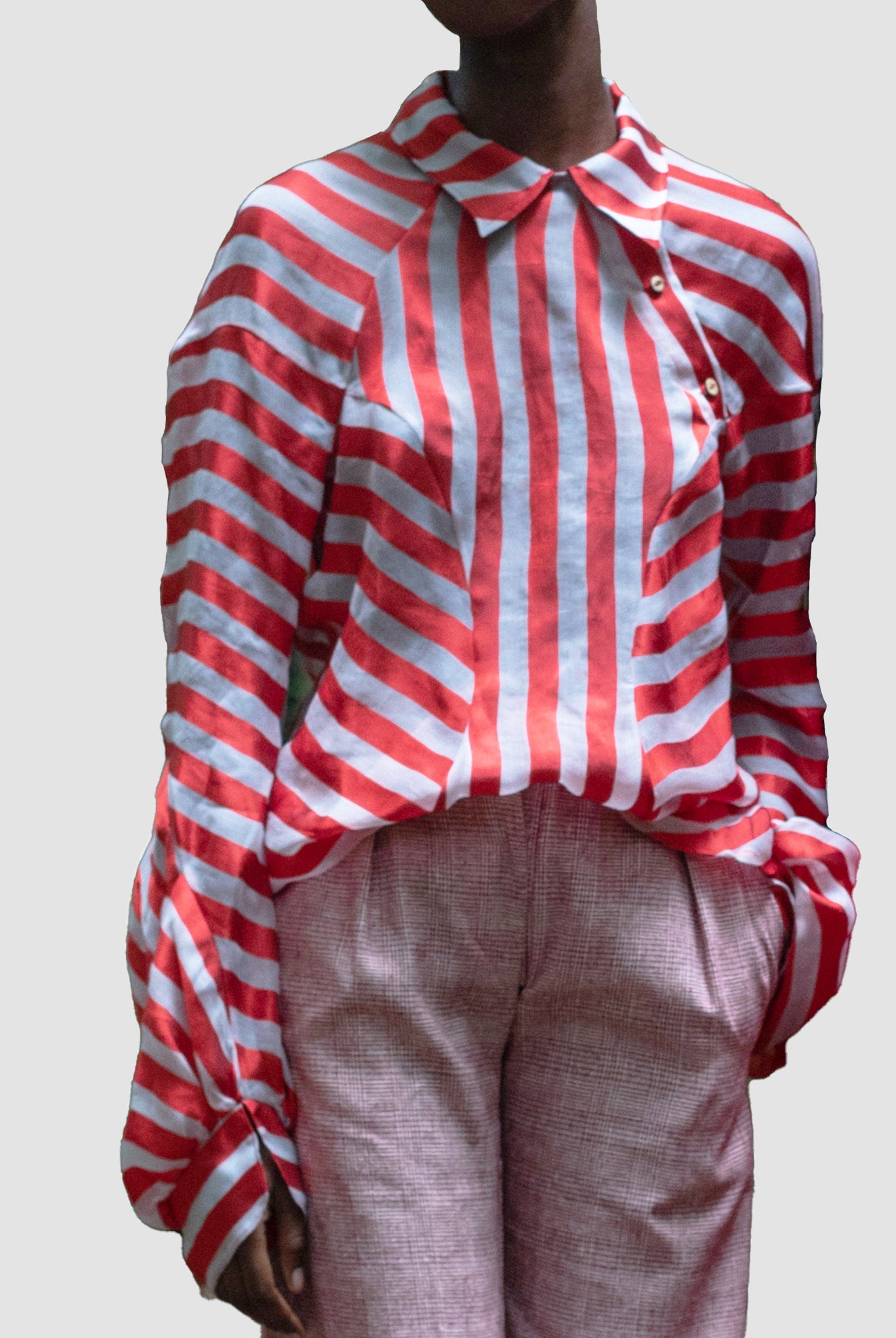 Evita Stripy Silk Blouse