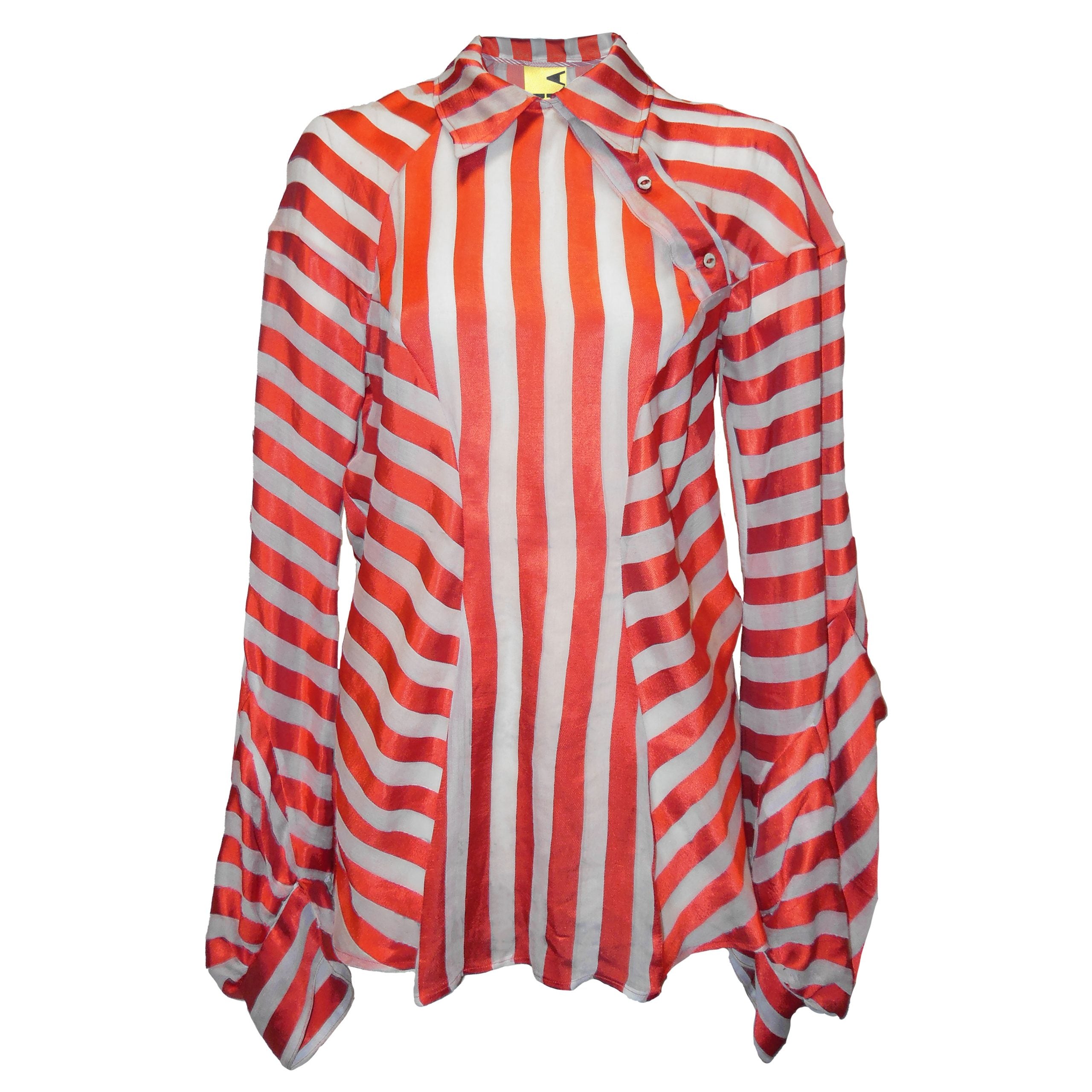 Evita Stripy Silk Blouse