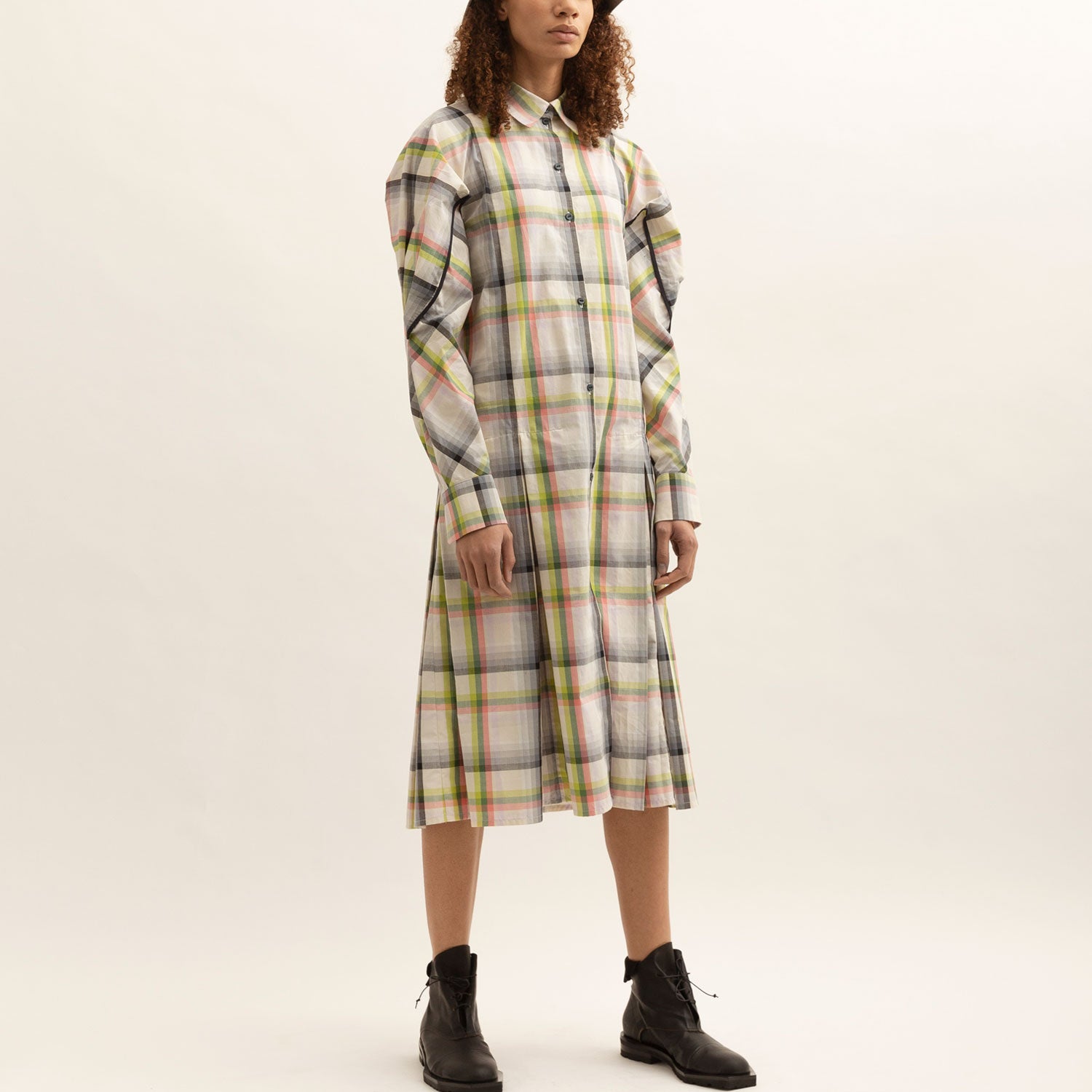 Gabriela Check Cotton Midi Shirtdress