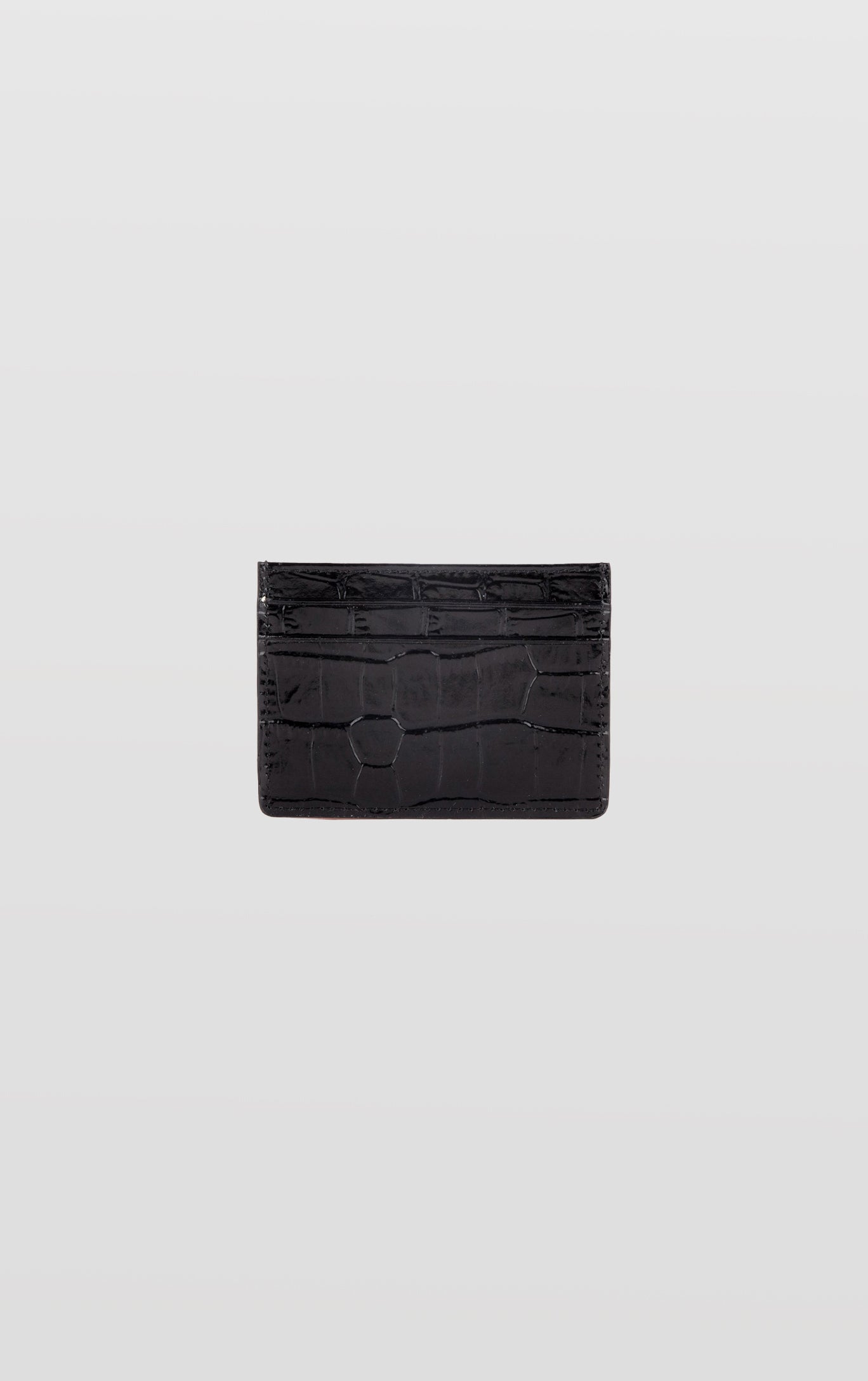 Grace Black Leather Card Case, Embossed