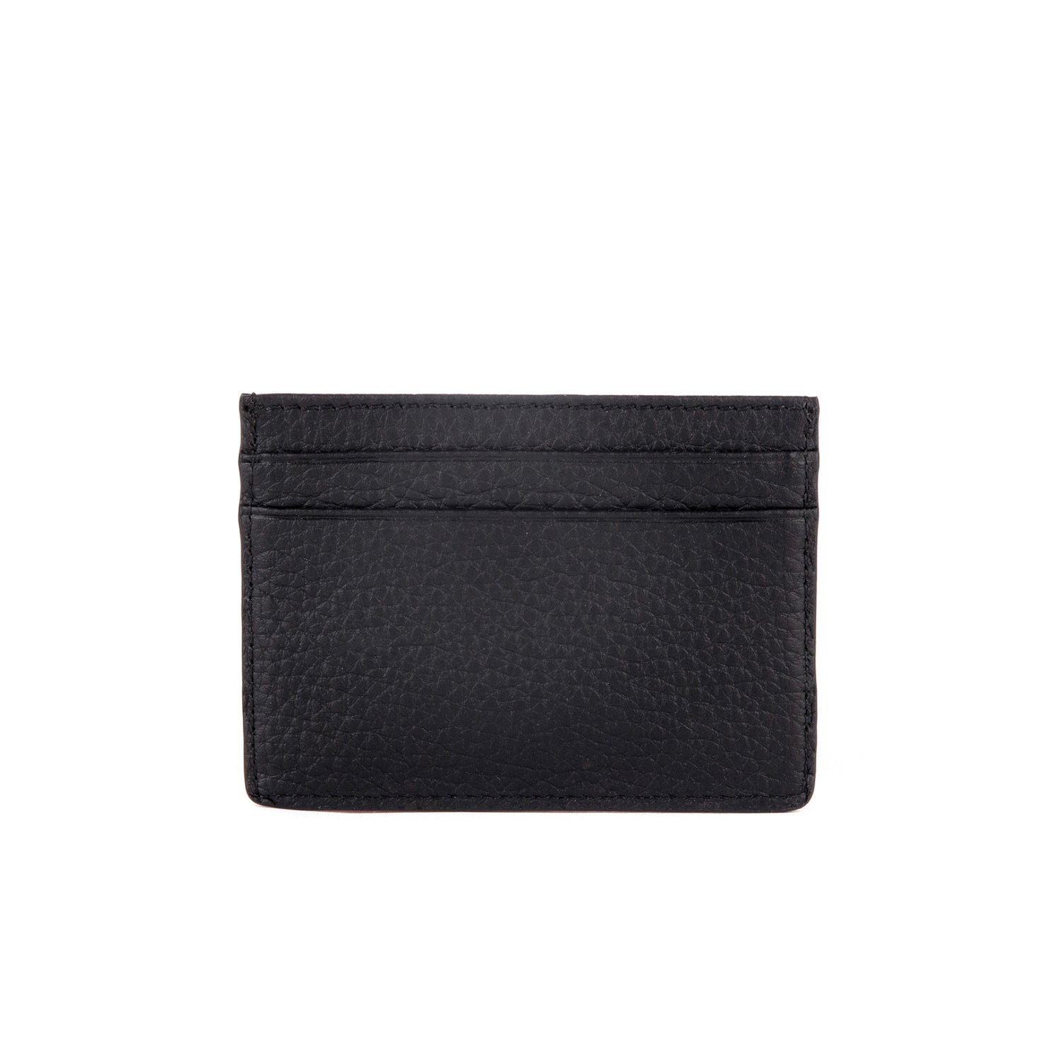 Grace Grainy Leather Card Case, Black