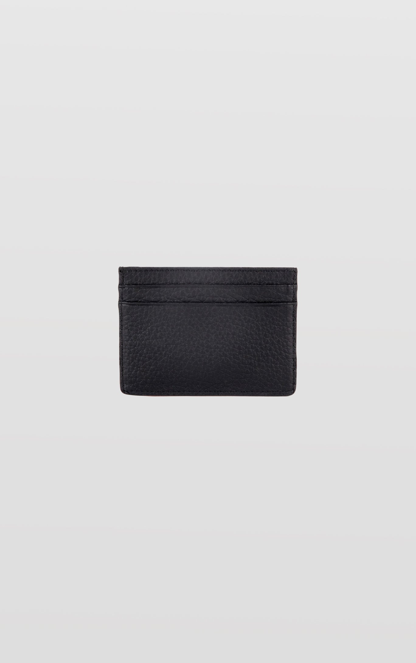 Grace Grainy Leather Card Case, Black