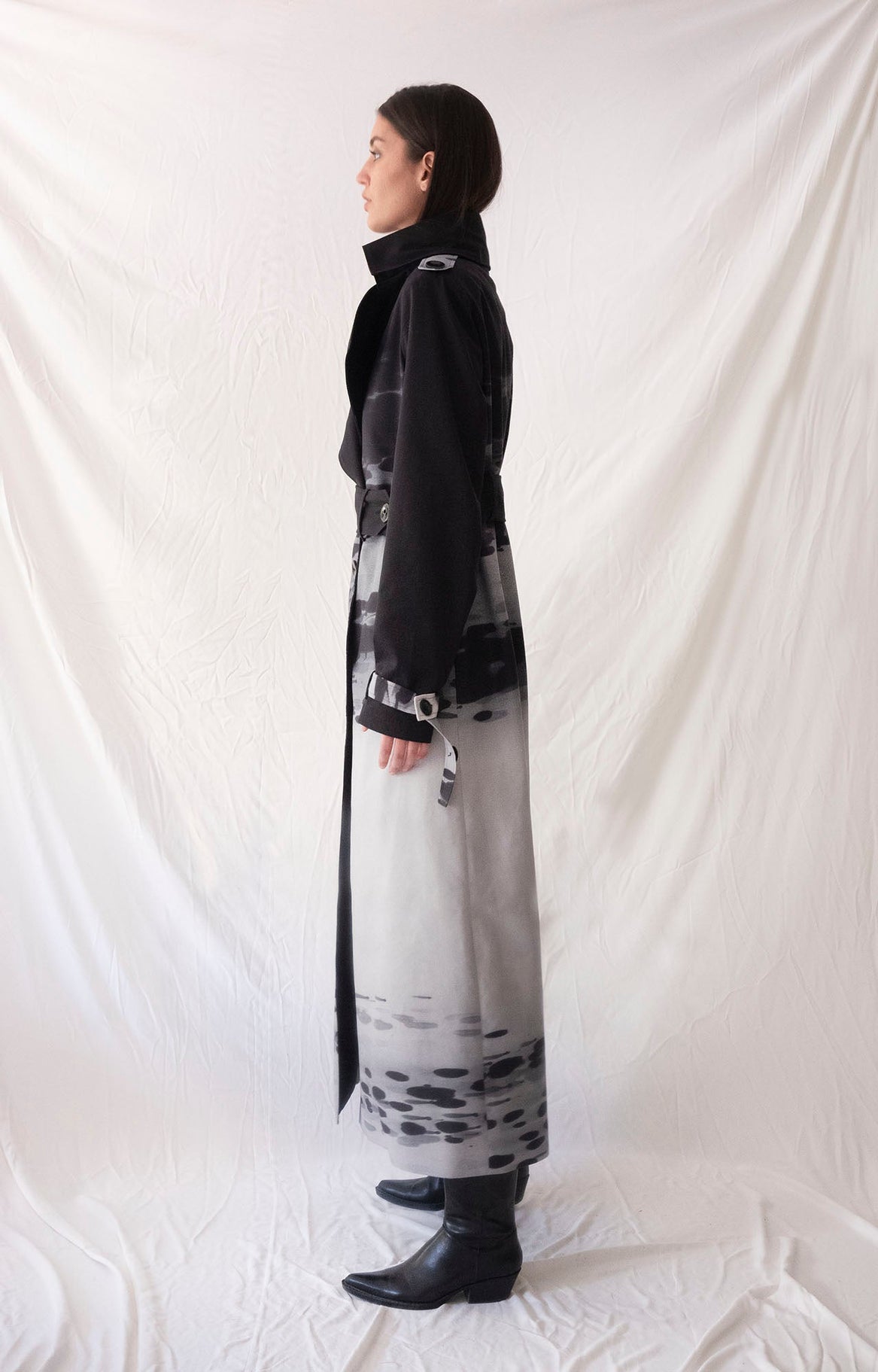 Made to measure Grey ombre trench coat - Bastet Noir