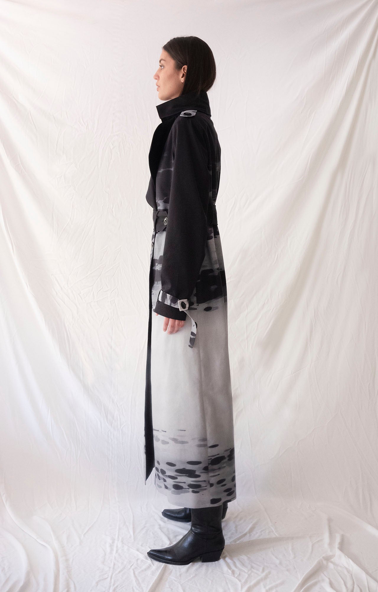Made to measure Grey ombre trench coat - Bastet Noir