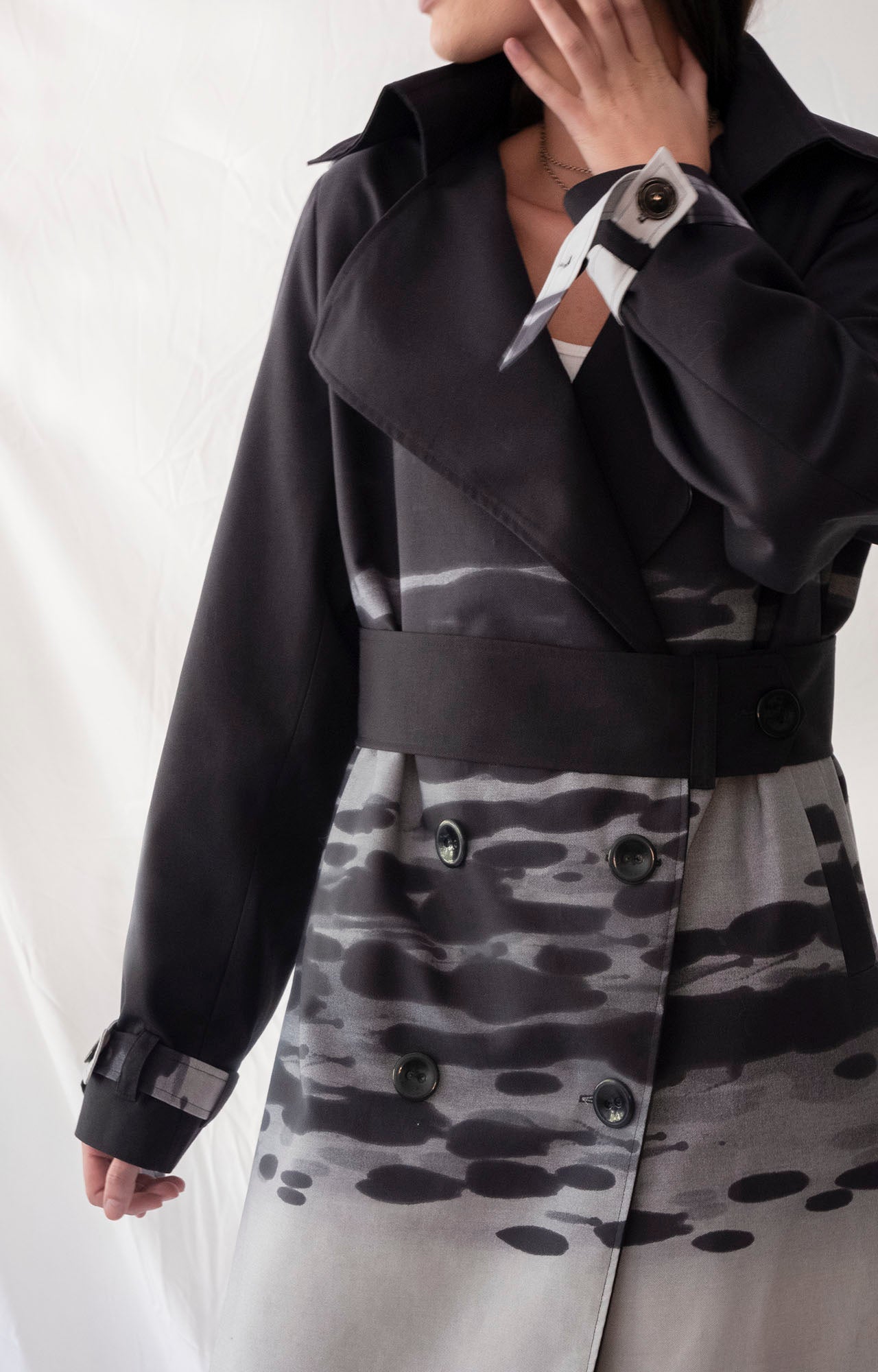 Made to measure Grey ombre trench coat - Bastet Noir