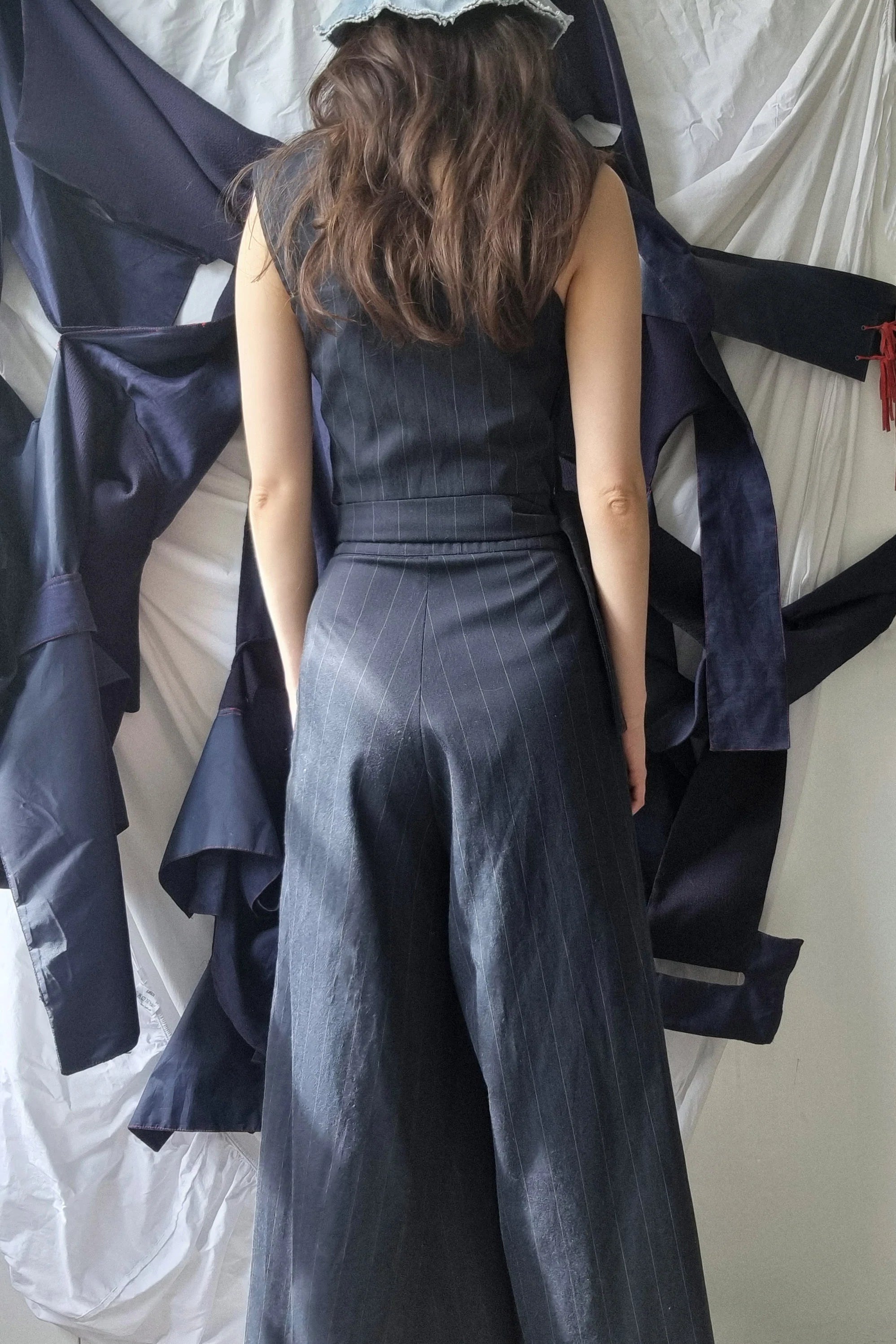 Limited Pinstripe Henley Wrap Trousers