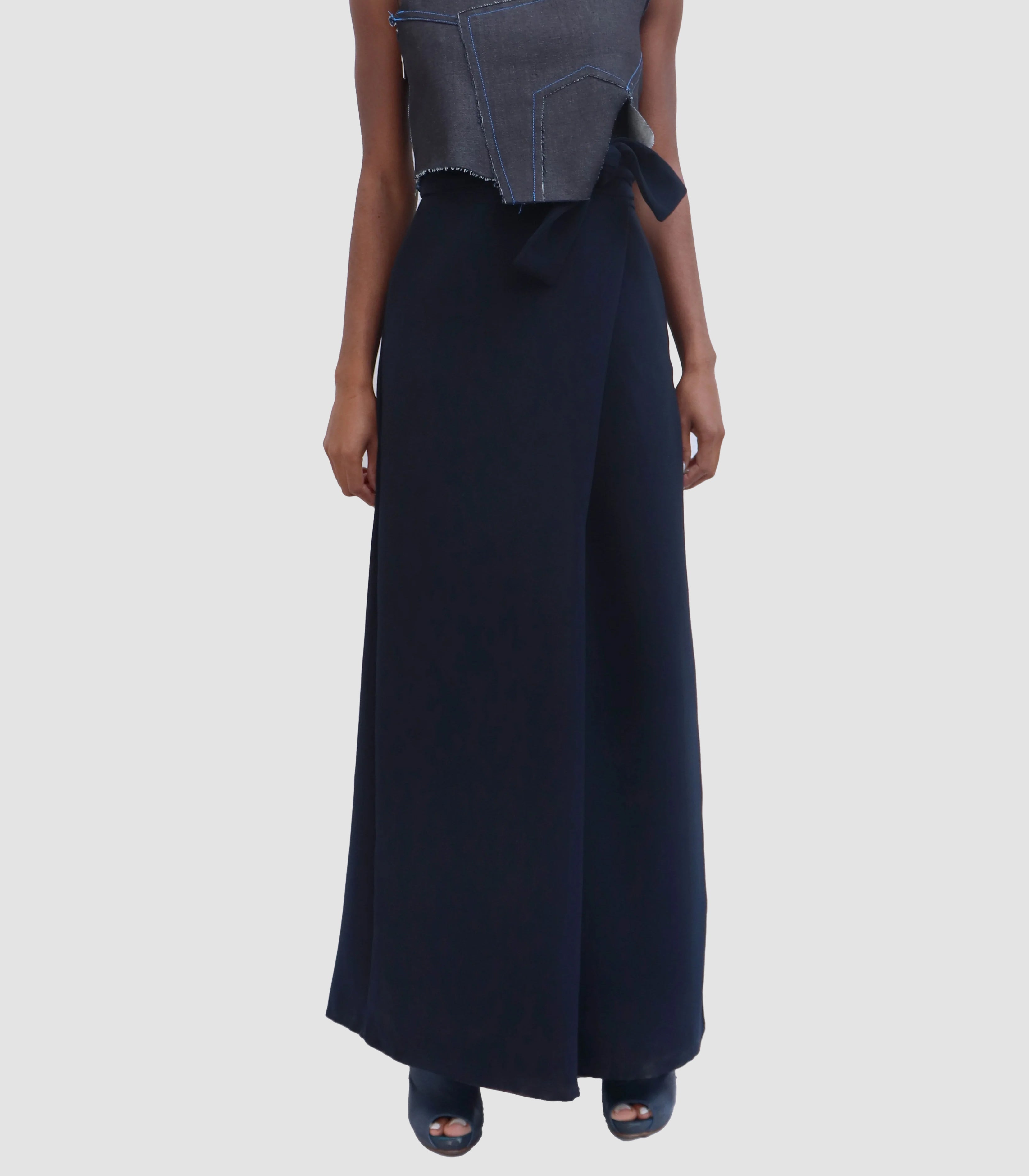 Henley Wrap Trouser Navy