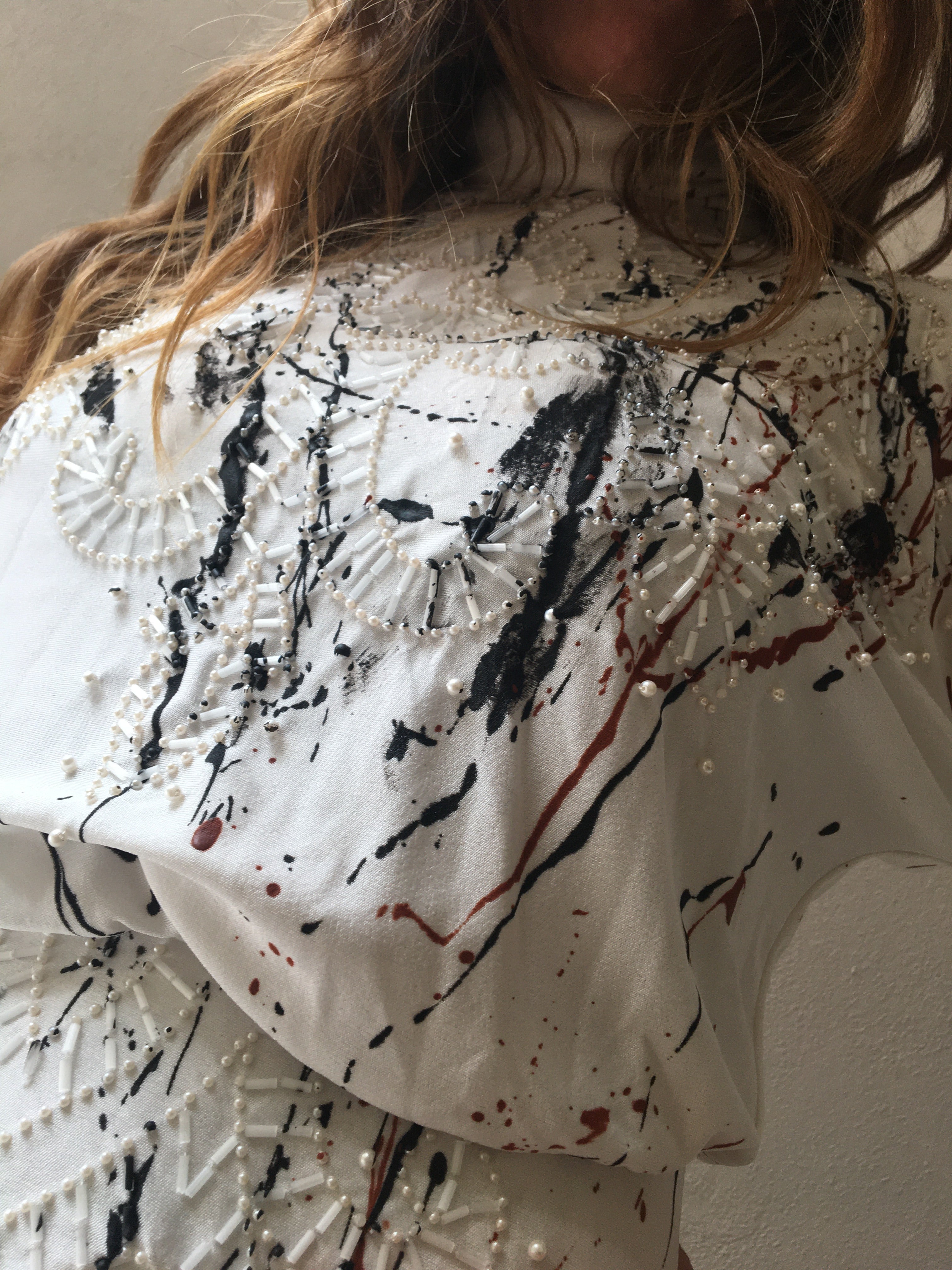 PAINTING STAINS ON EMBROIDERED BRIDAL DRESS 4