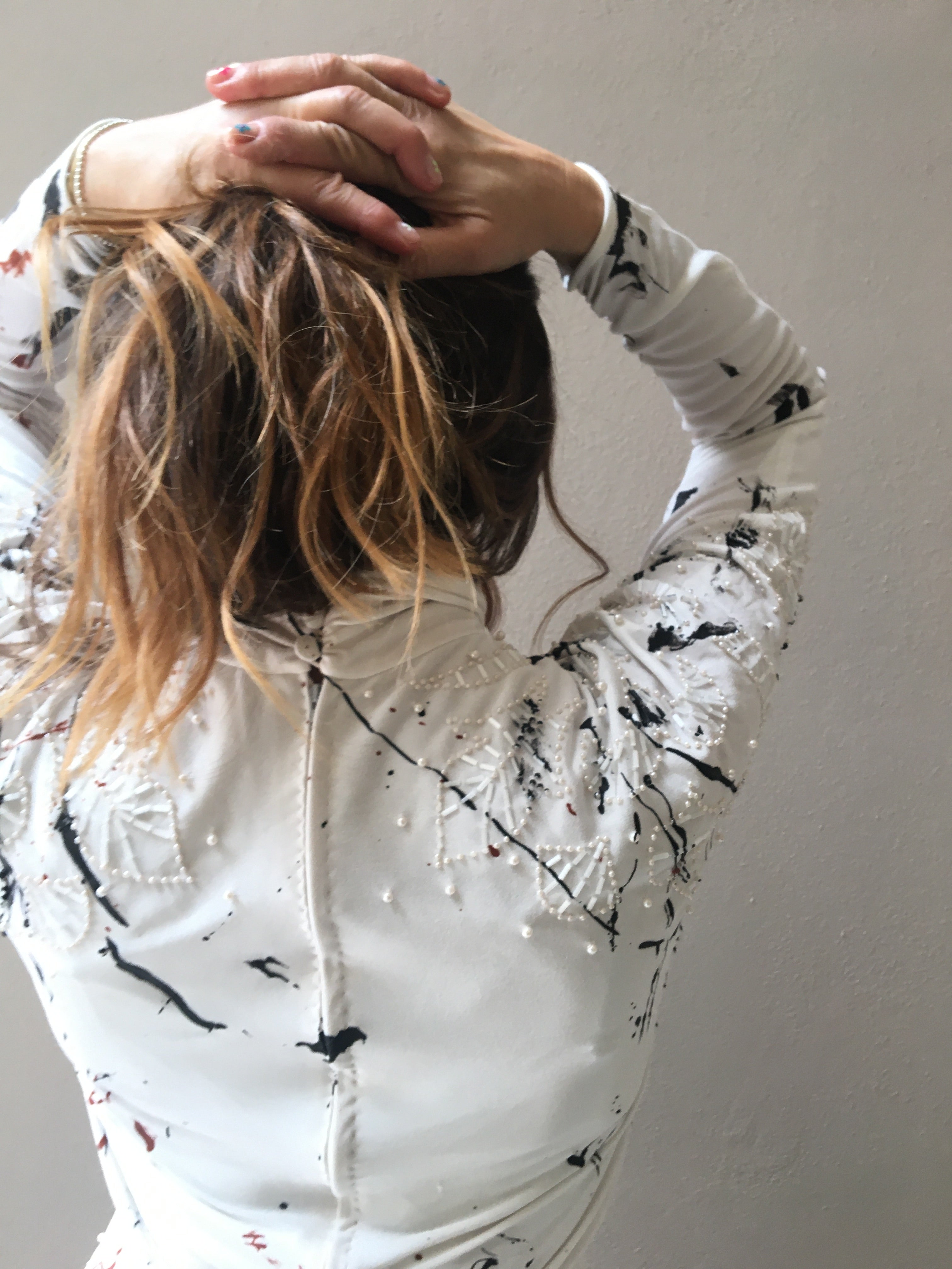 PAINTING STAINS ON EMBROIDERED BRIDAL DRESS 4
