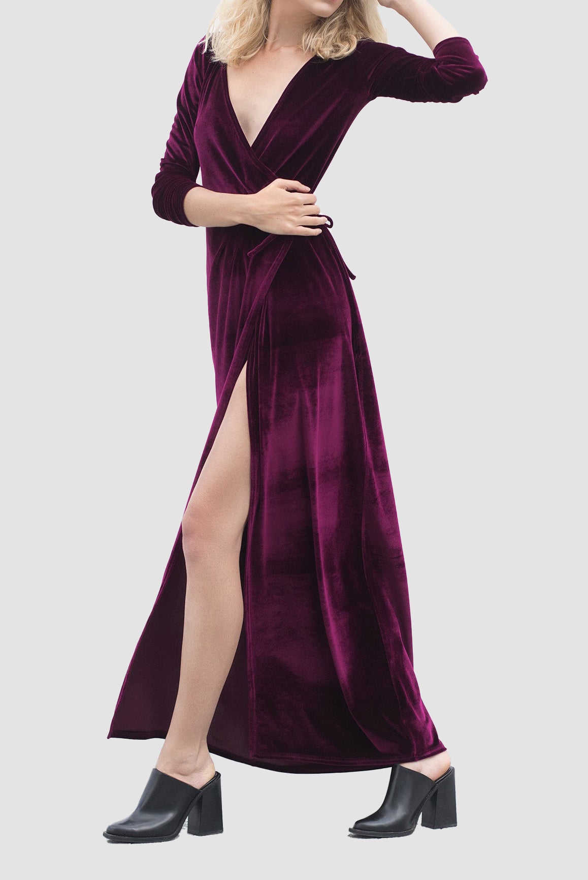 Velvet shirt dress