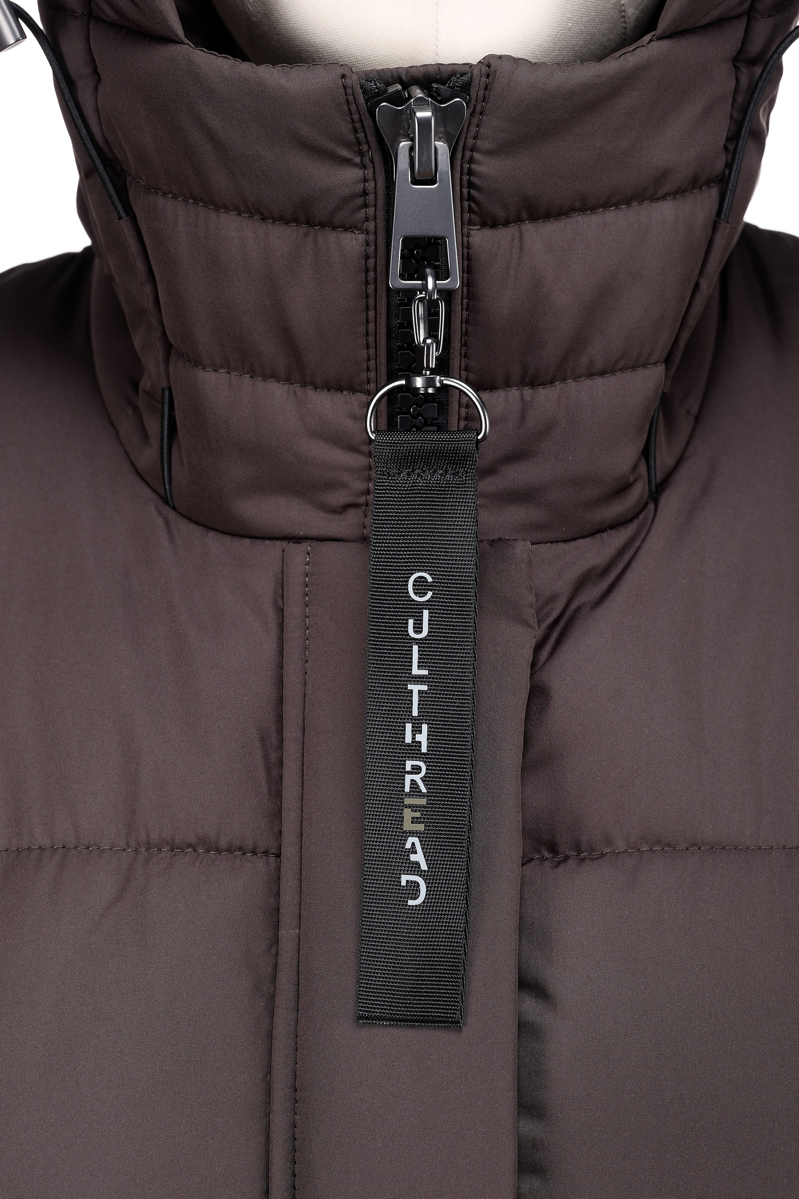 PORTOBELLO II brown long puffer jacket - culthread