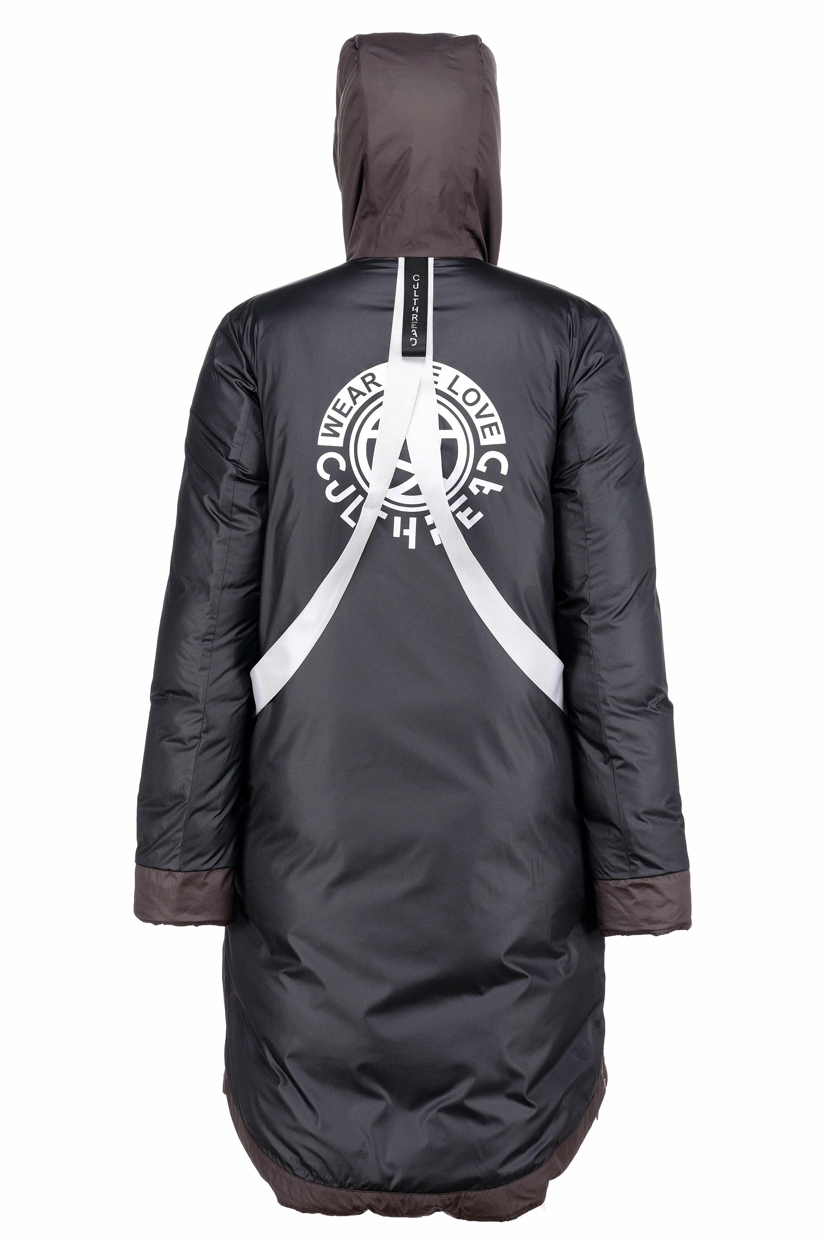 PORTOBELLO II brown long puffer jacket - culthread