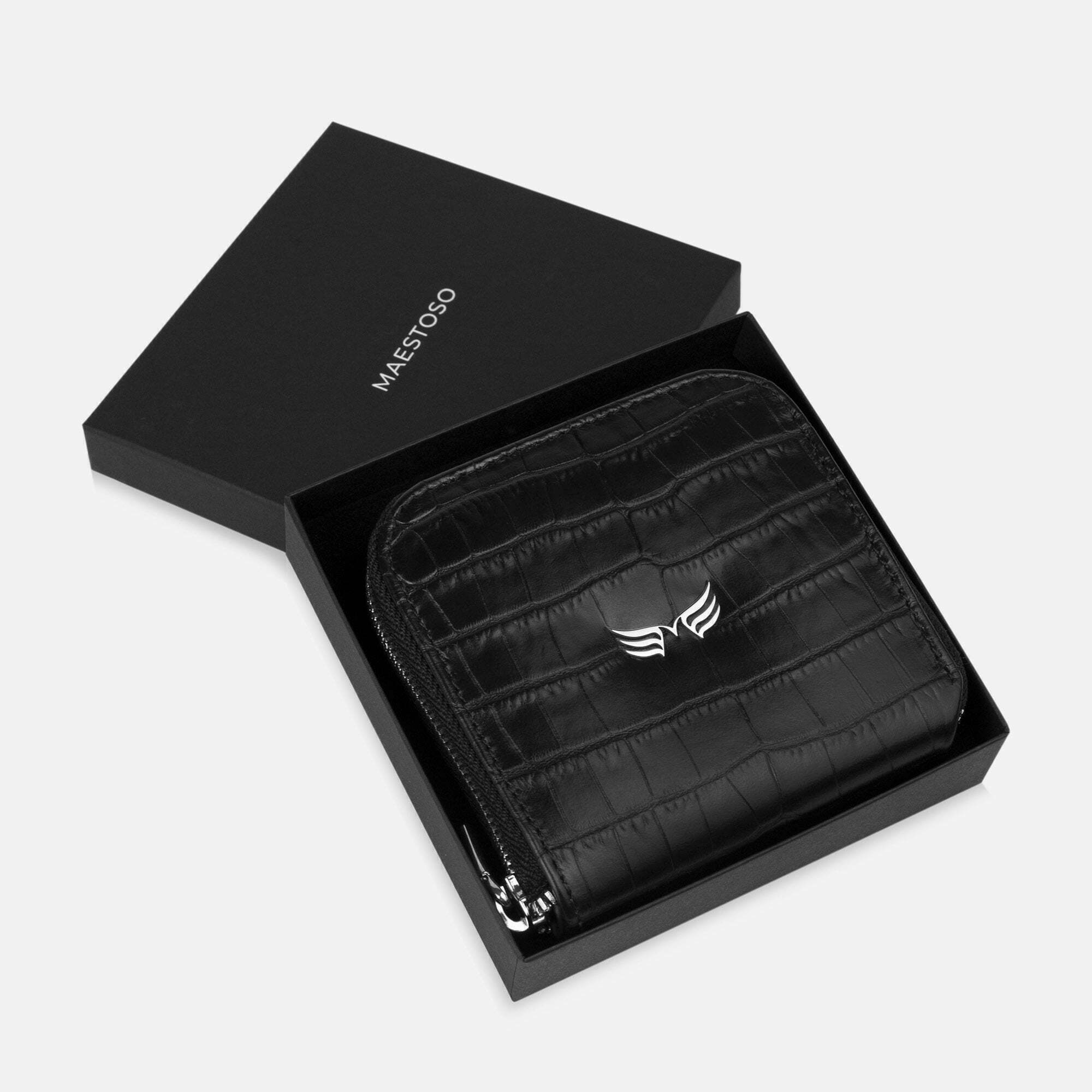 Wings Wallet • Black Croco