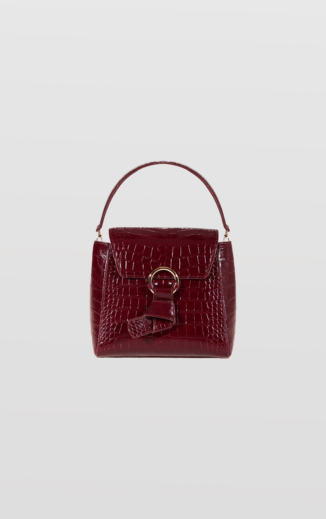 Midi Pimlico, Burgundy Top Handle Bag, Embossed