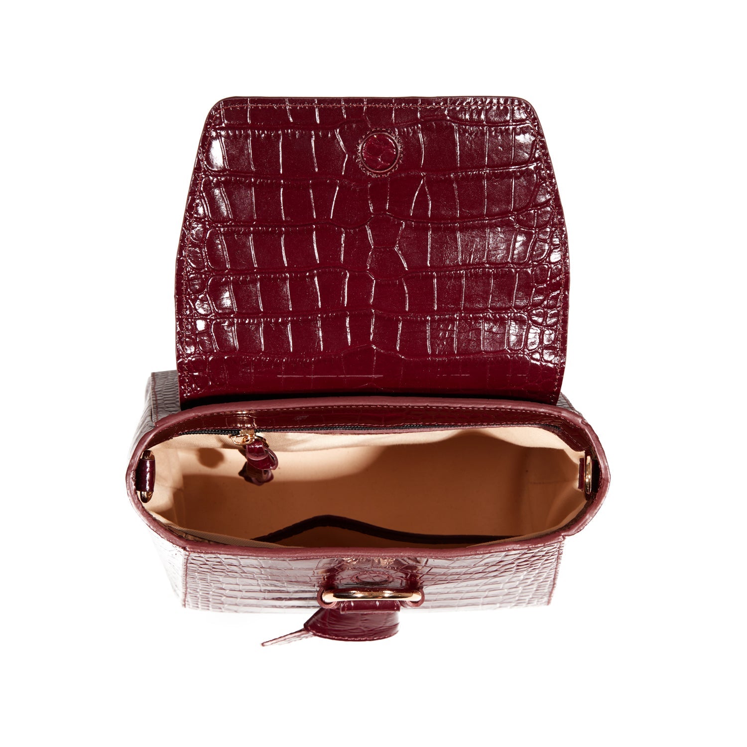 Midi Pimlico, Burgundy Top Handle Bag, Embossed