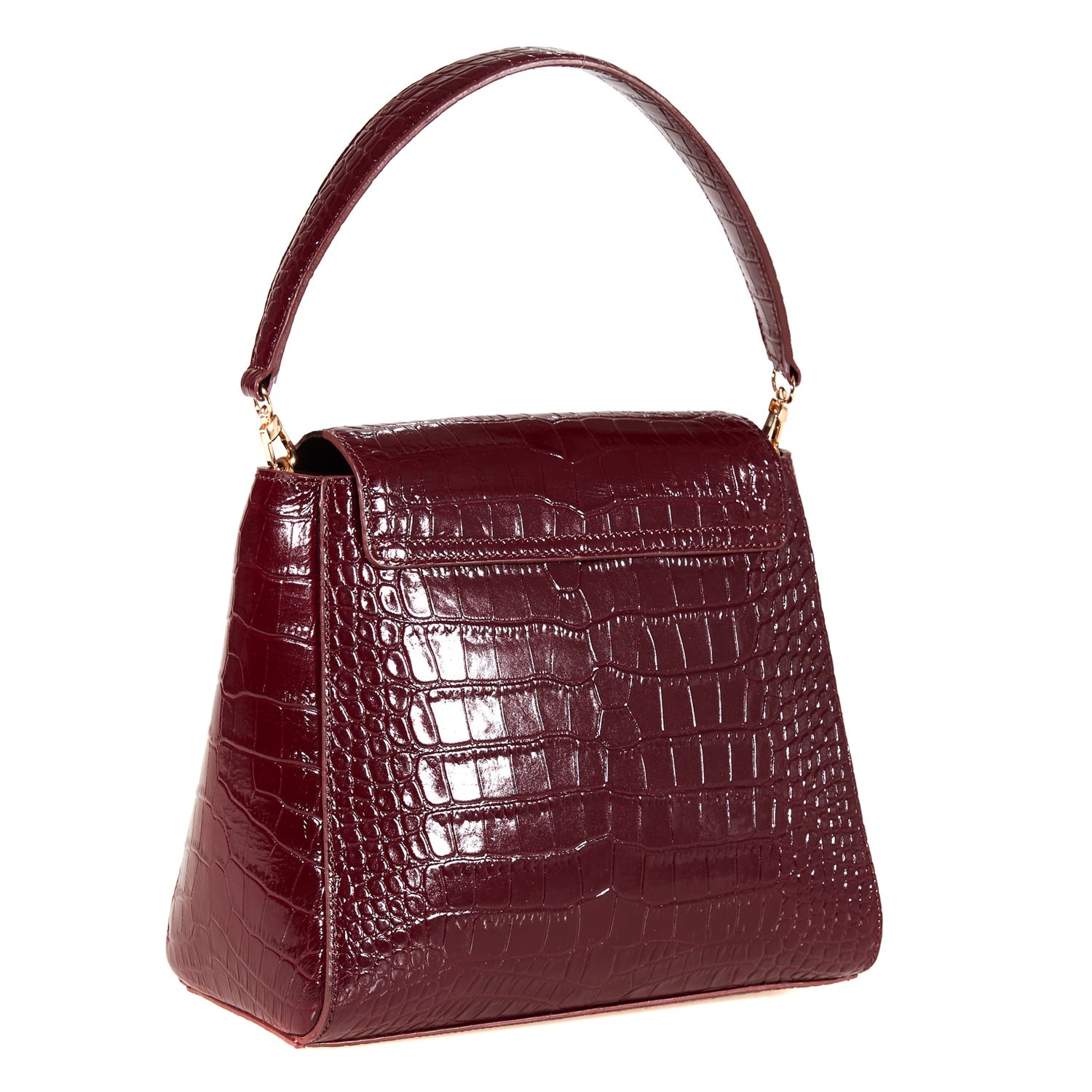Midi Pimlico, Burgundy Top Handle Bag, Embossed