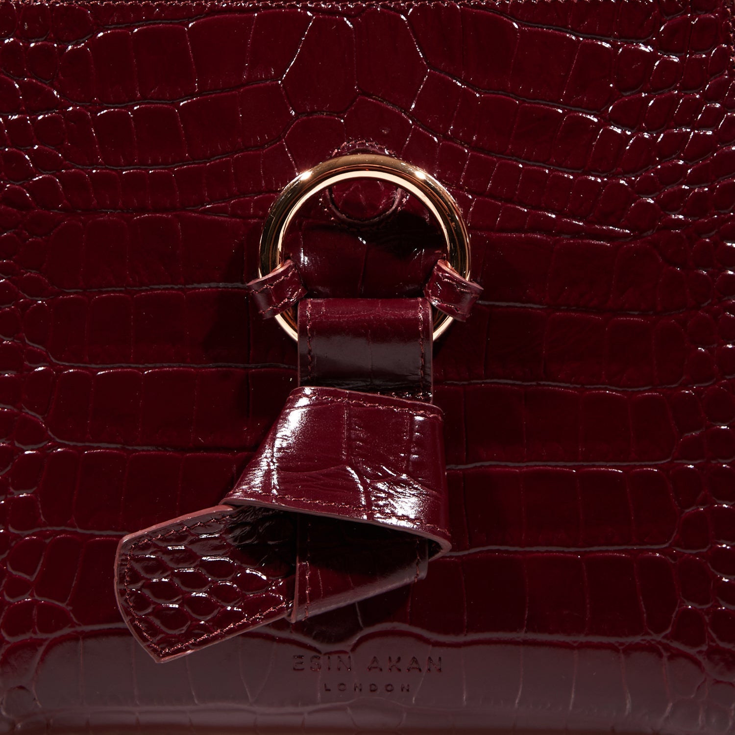 Midi Pimlico, Burgundy Top Handle Bag, Embossed
