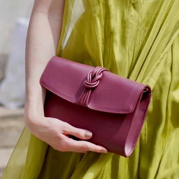 Midi Marylebone, Burgundy Clutch Bag