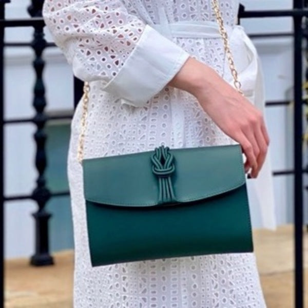 Midi Marylebone, Teal Green Clutch Bag