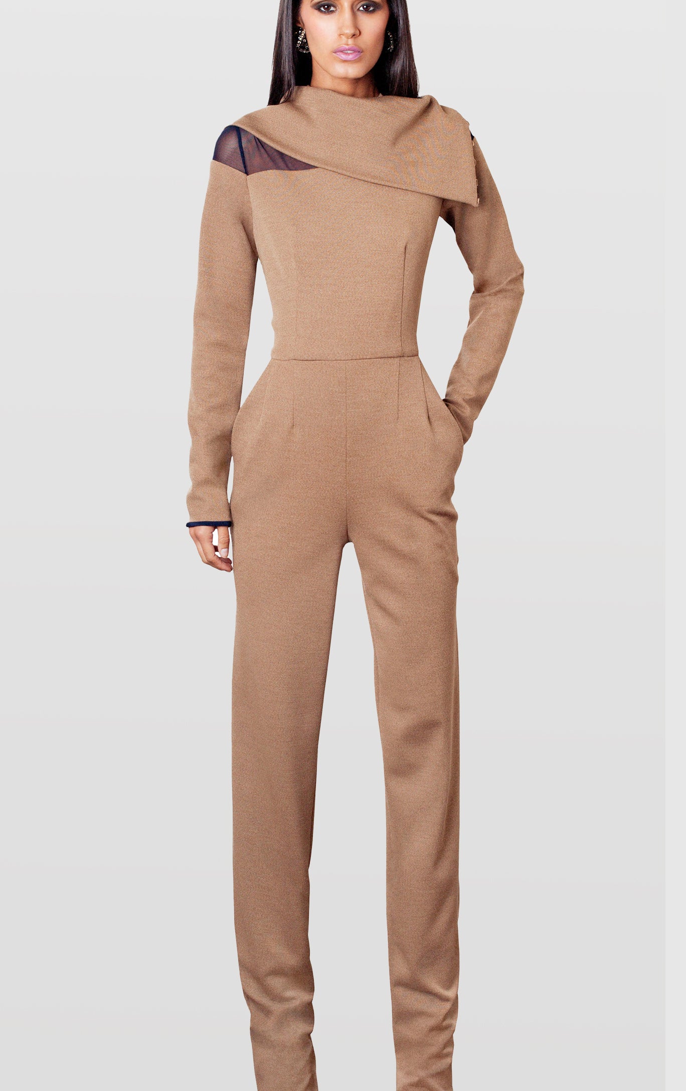 Neck Cowl Jumpsuit