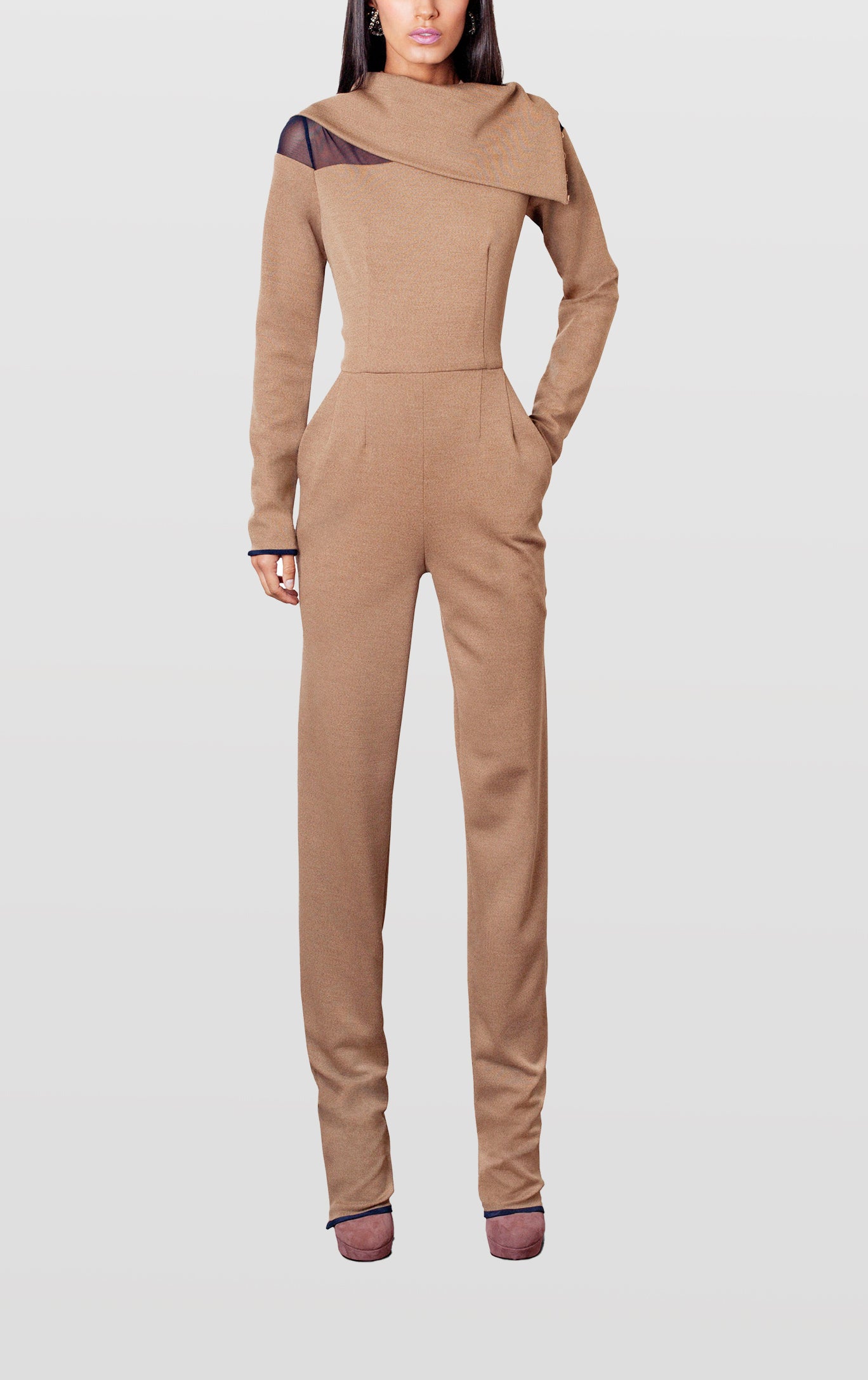 Neck Cowl Jumpsuit