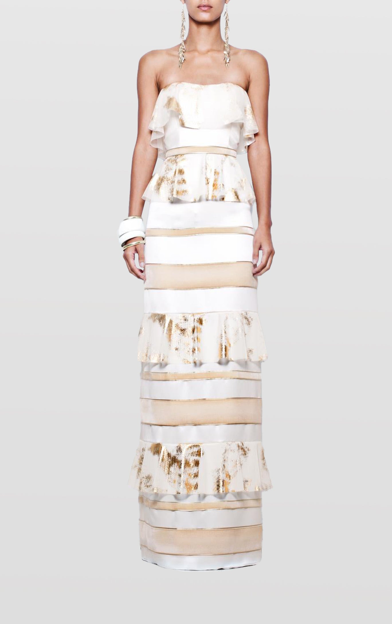 Ruffle Column Gown