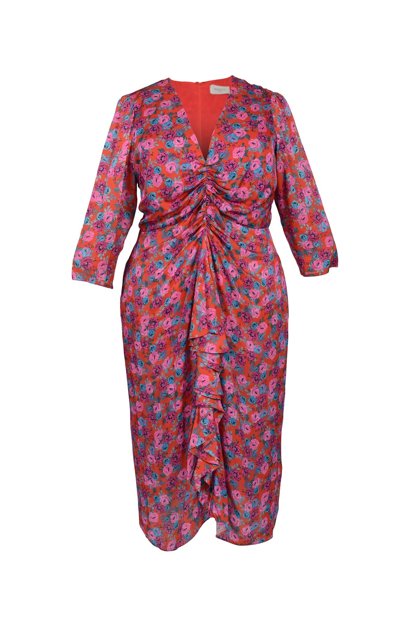 Mayes NYC Winnie RNR Dress in Red colored Mini Rose Print