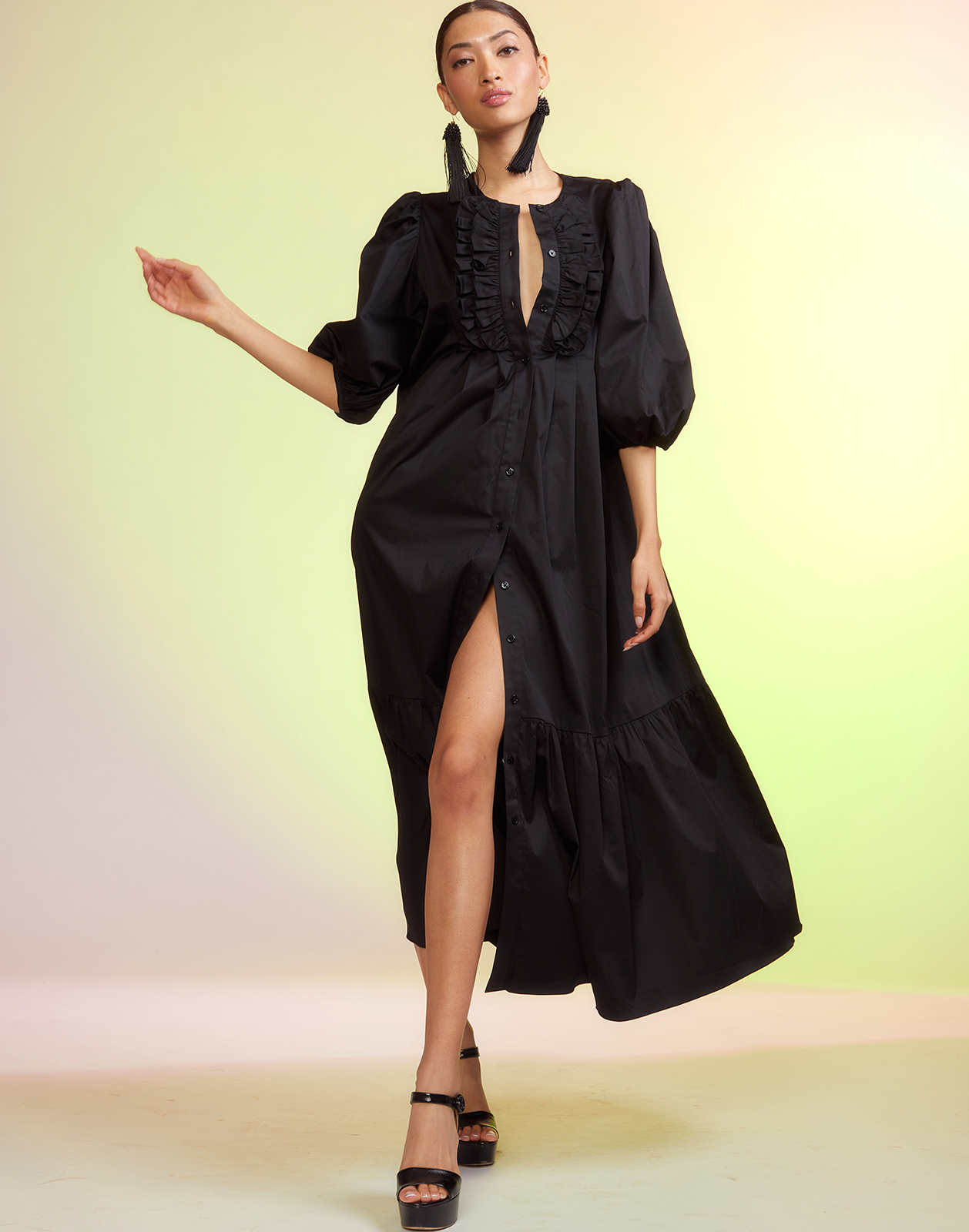 Cyrus Cotton Pintuck Dress