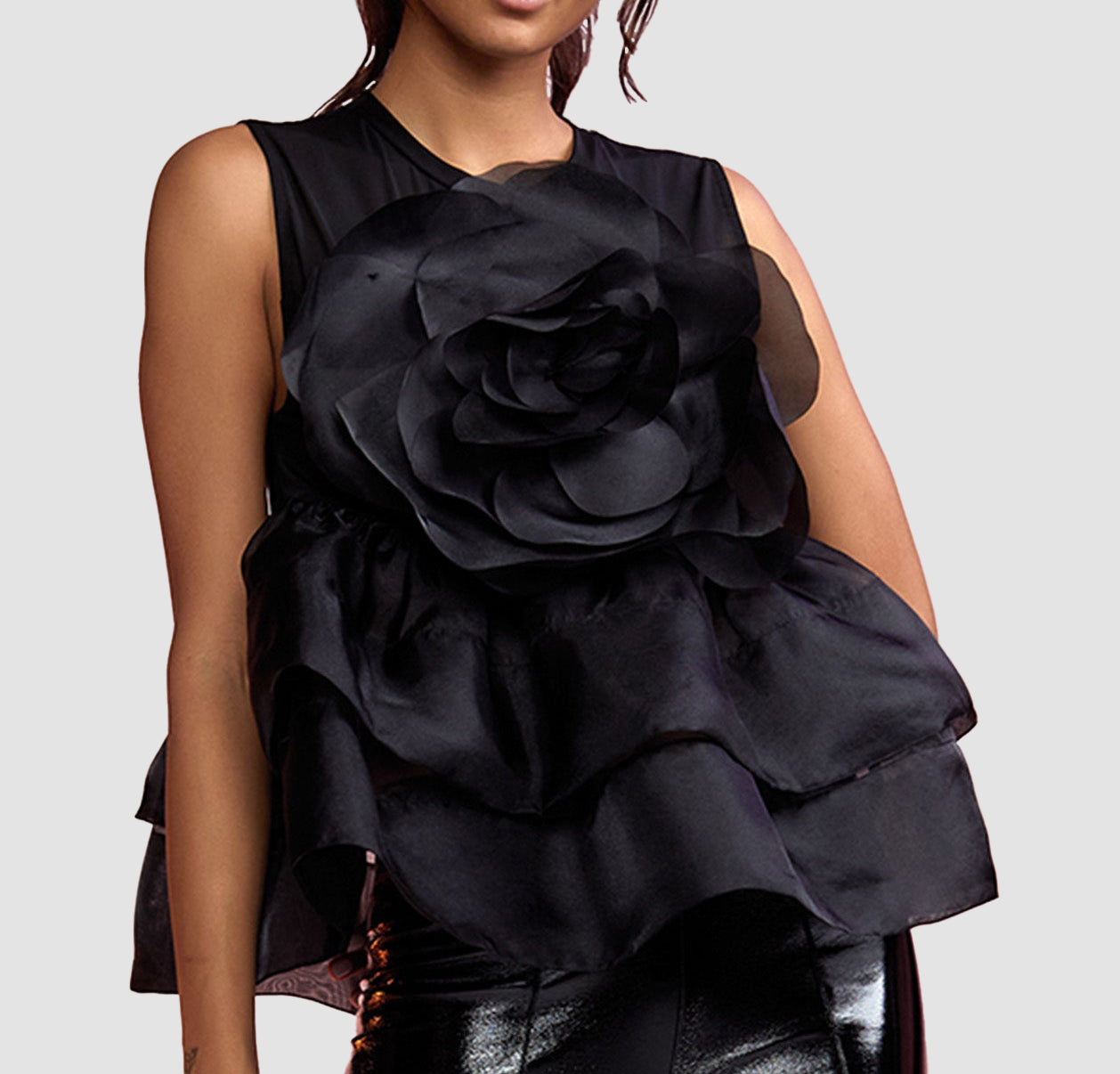Chloe Organza Flower Top