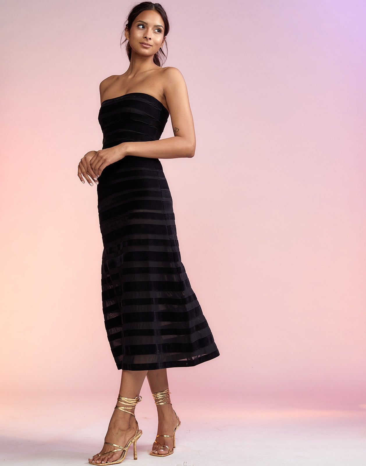 Velvet Ribbon Midi Dress