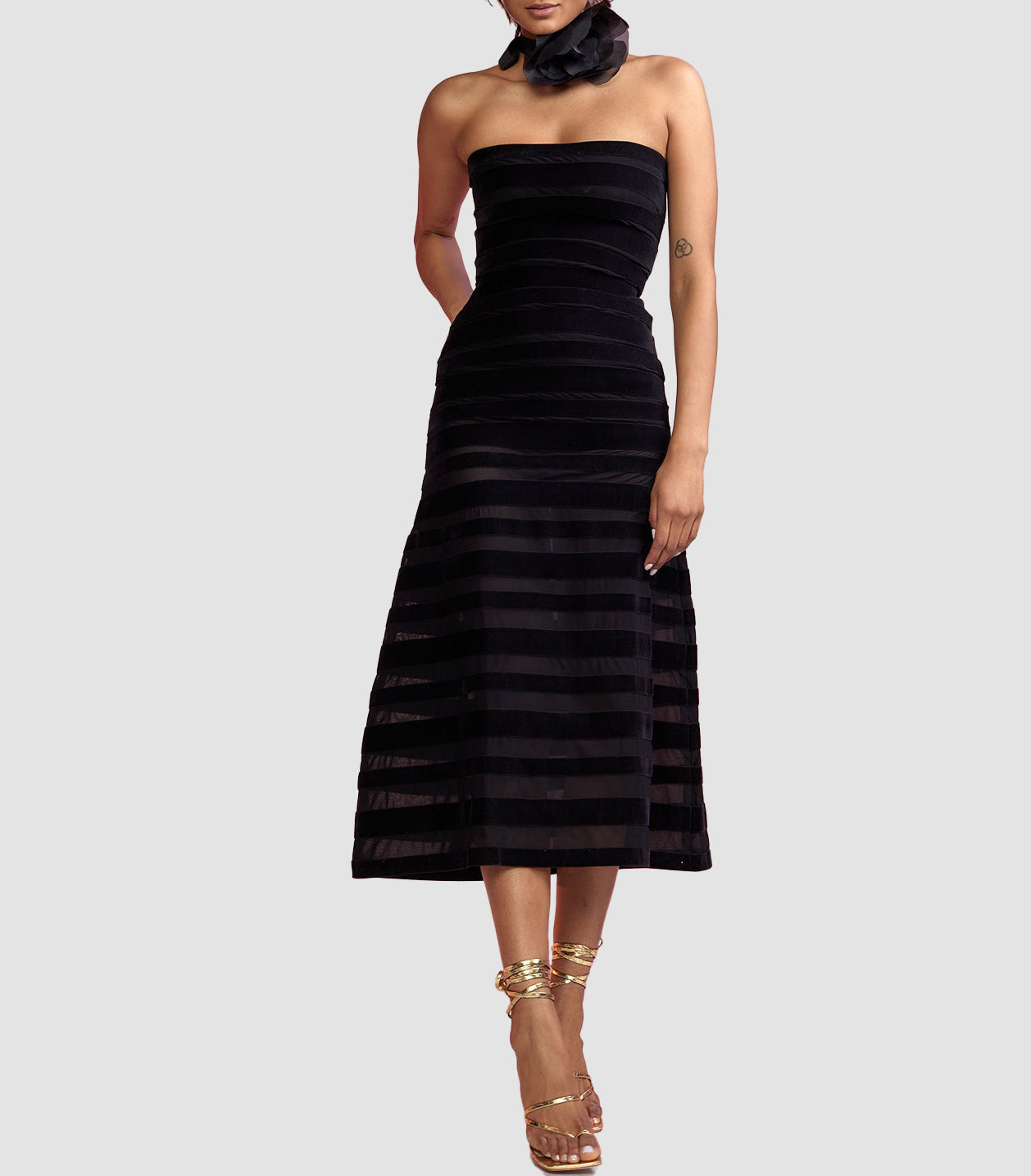 Velvet Ribbon Midi Dress