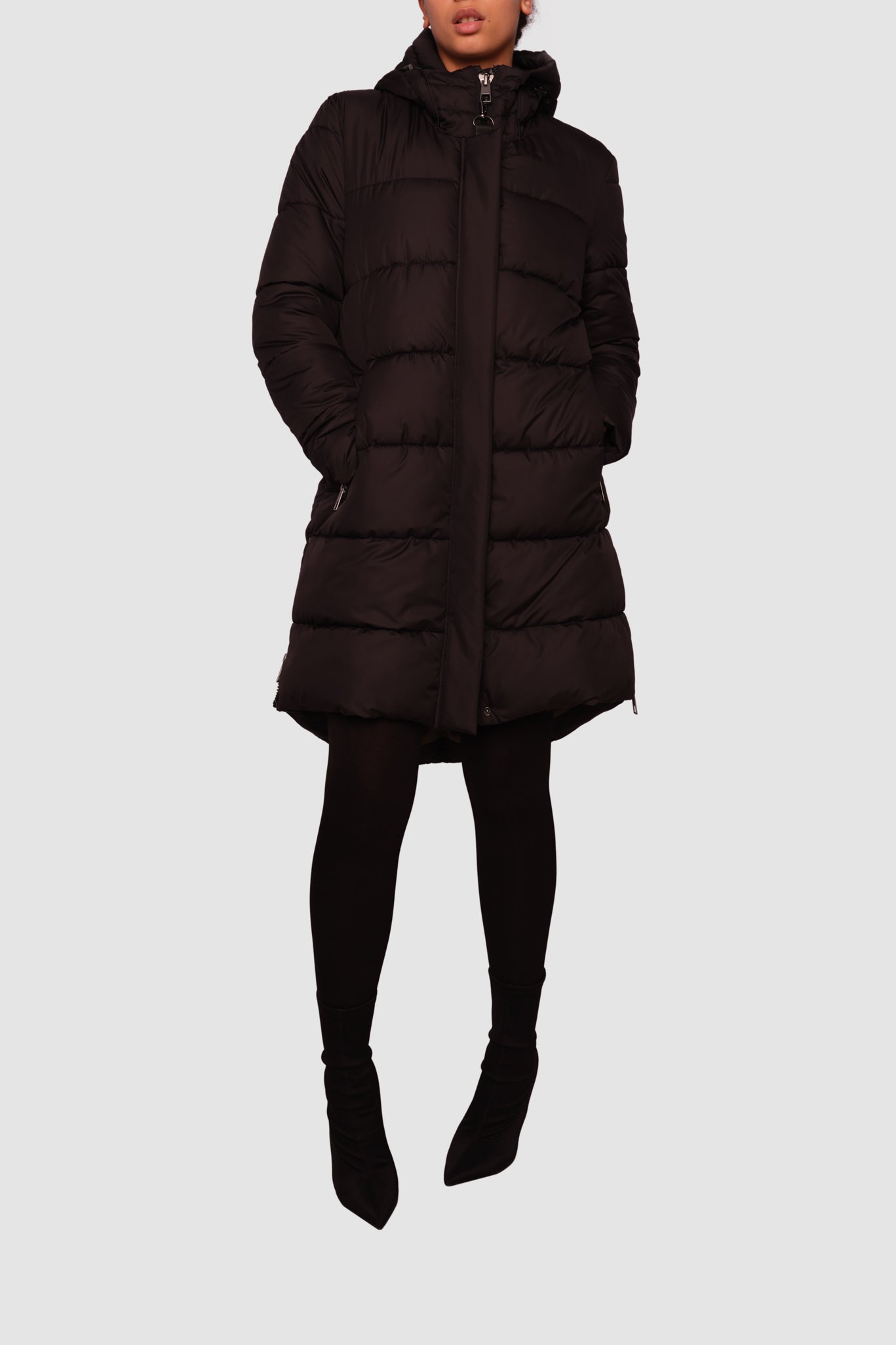 Portobello II Black Long Puffer Jacket