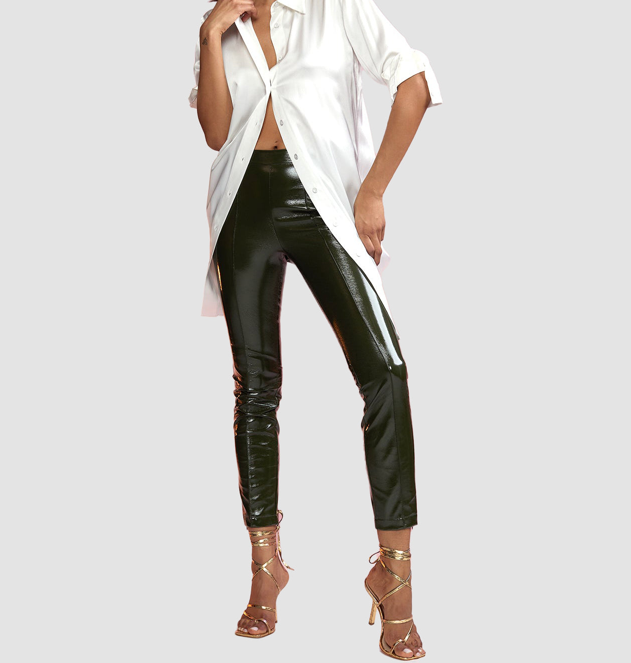 Vegan Leather Cigarette Pants